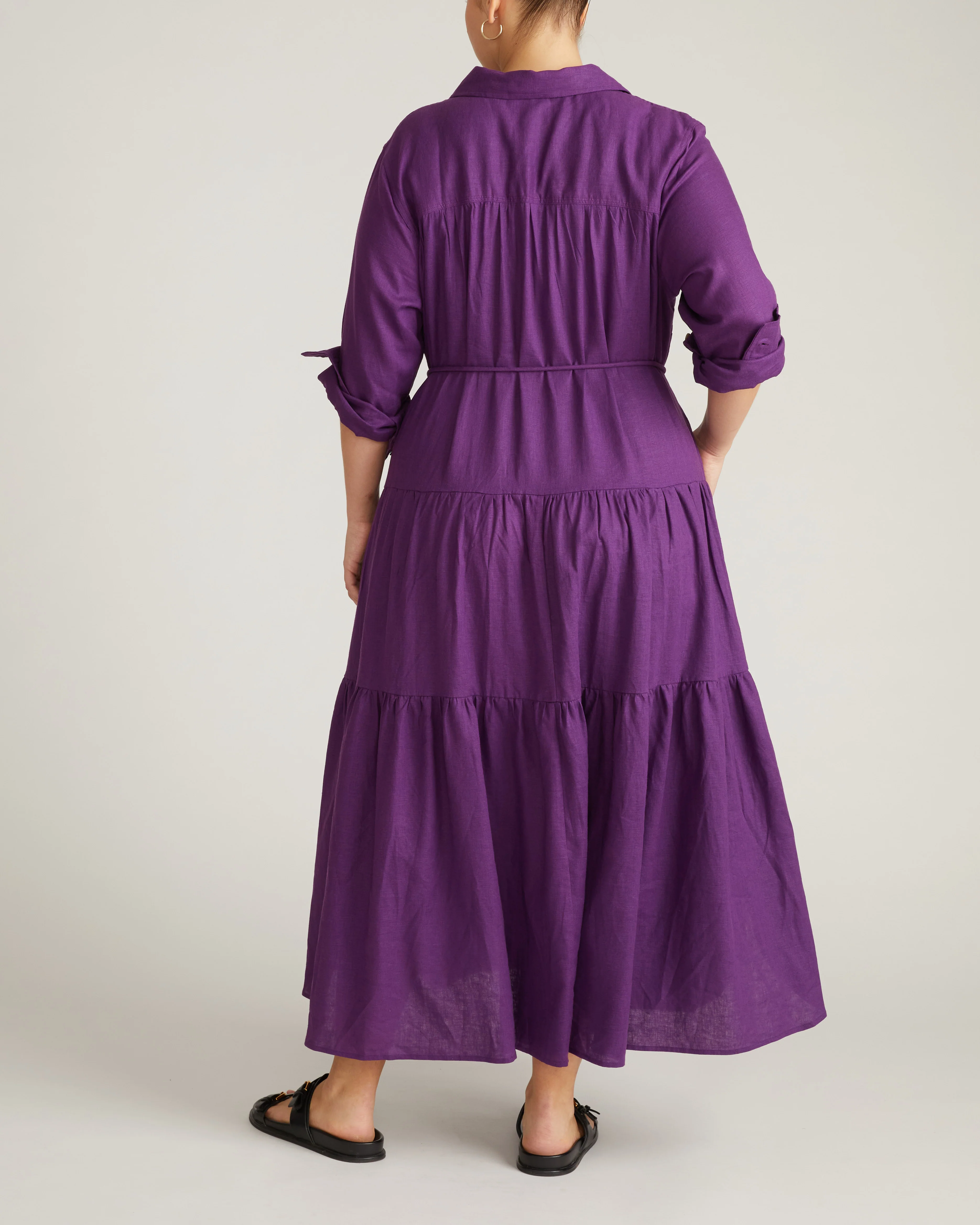 Alix Linen Blend Shirtdress - Dreamy Purple - Image 8
