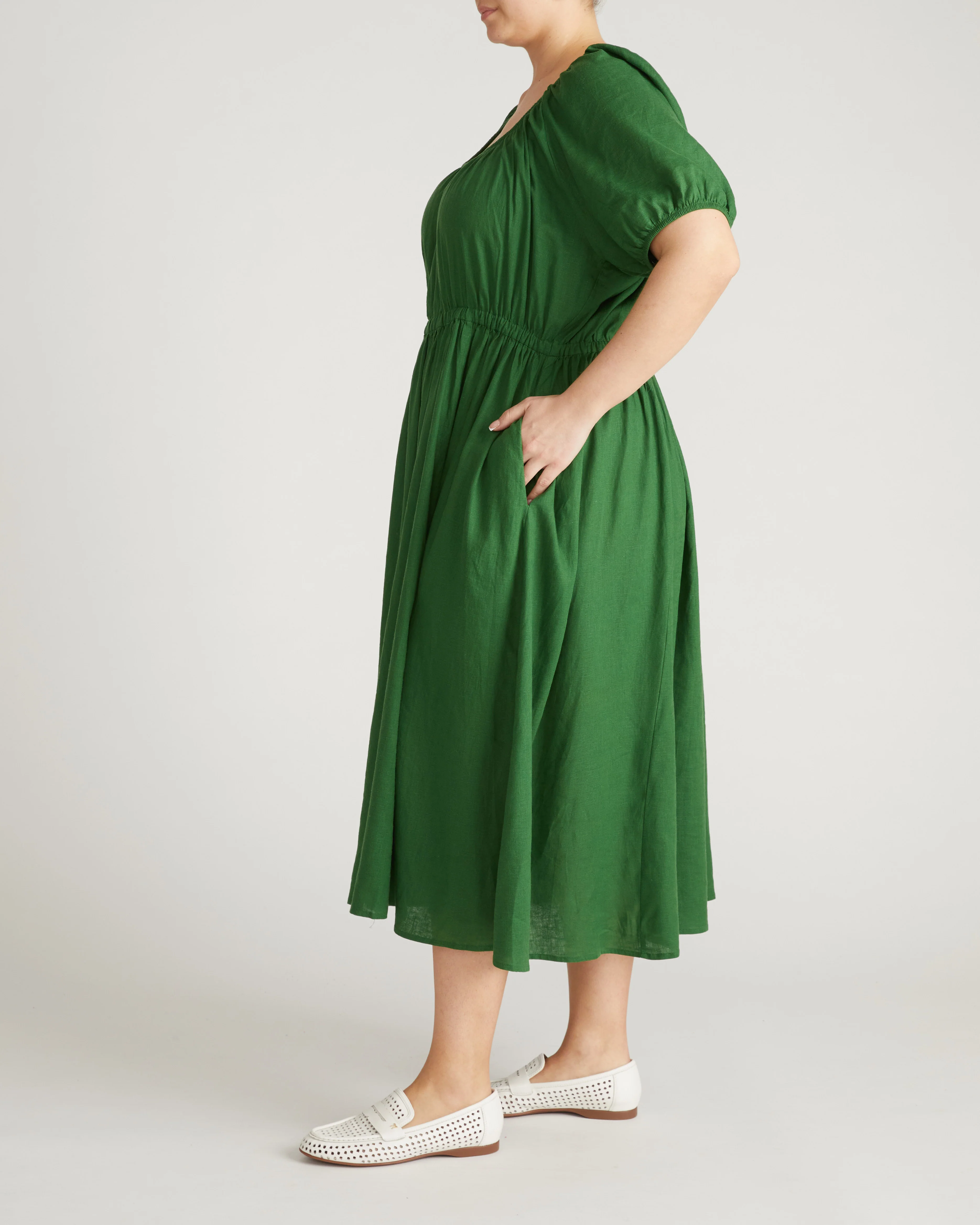 Andrea Linen Blend Dress - Jardin - Image 6