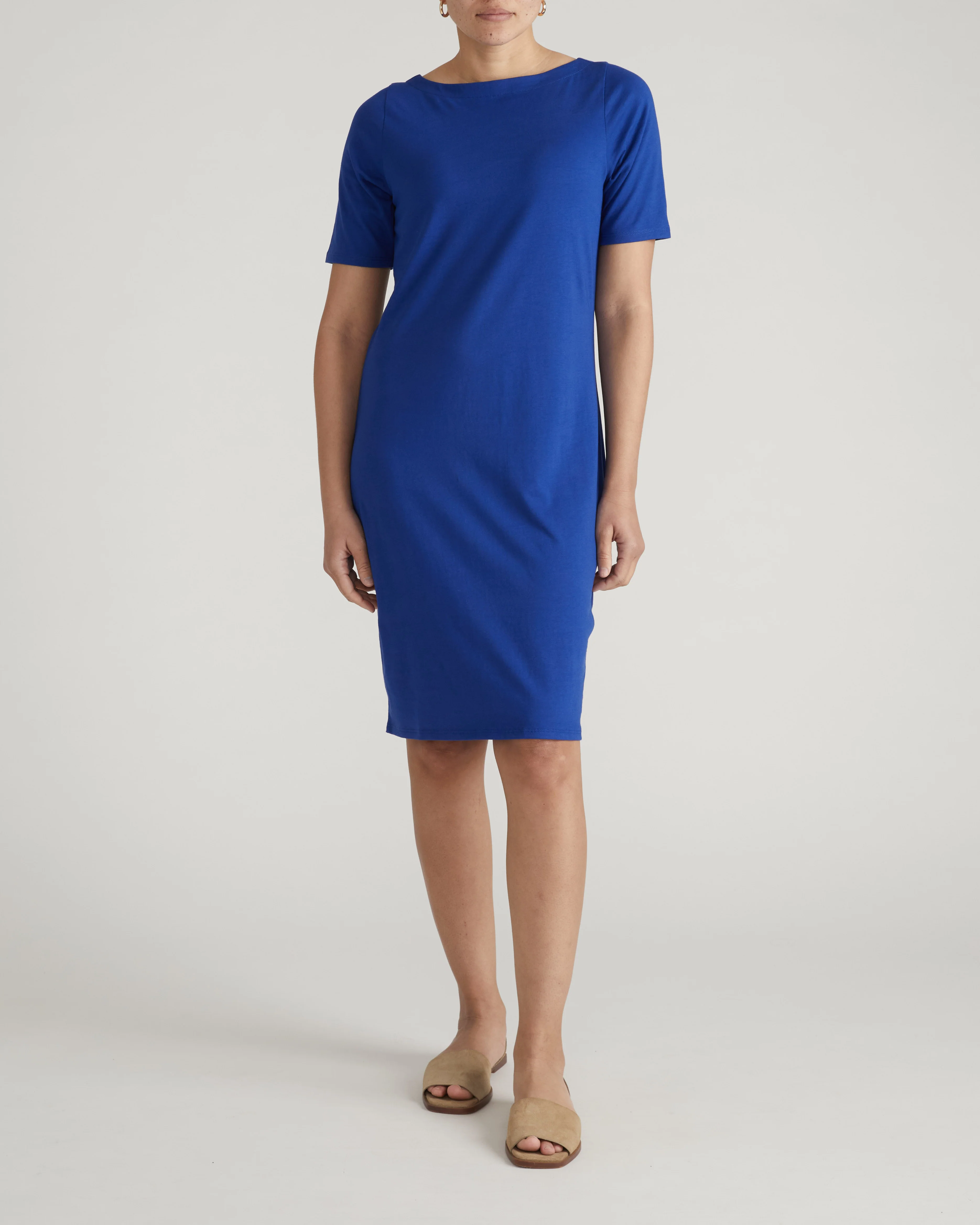 Belle Breton Stripe Jersey Dress - Solid Ultramarine - Image 3