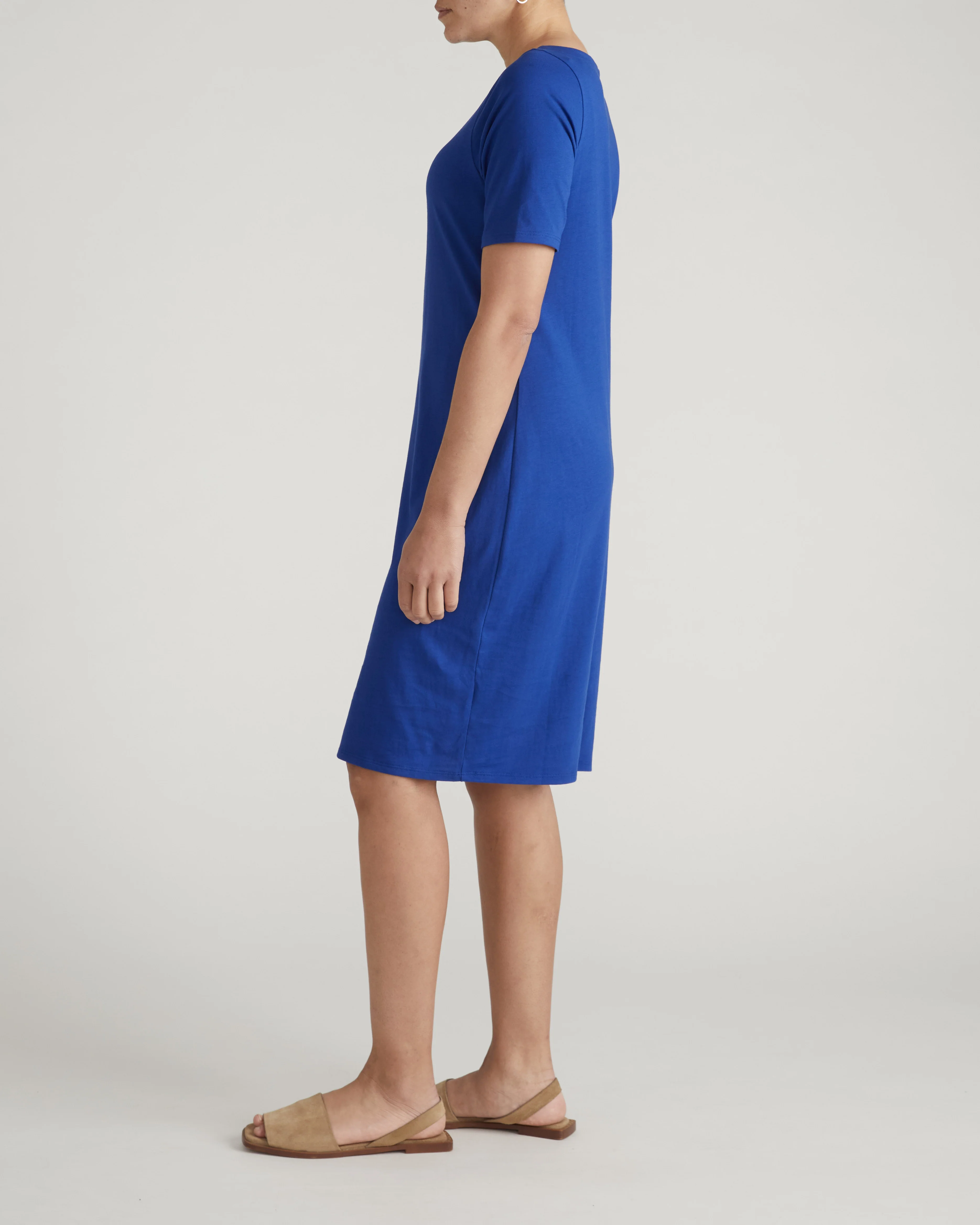 Belle Breton Stripe Jersey Dress - Solid Ultramarine - Image 4