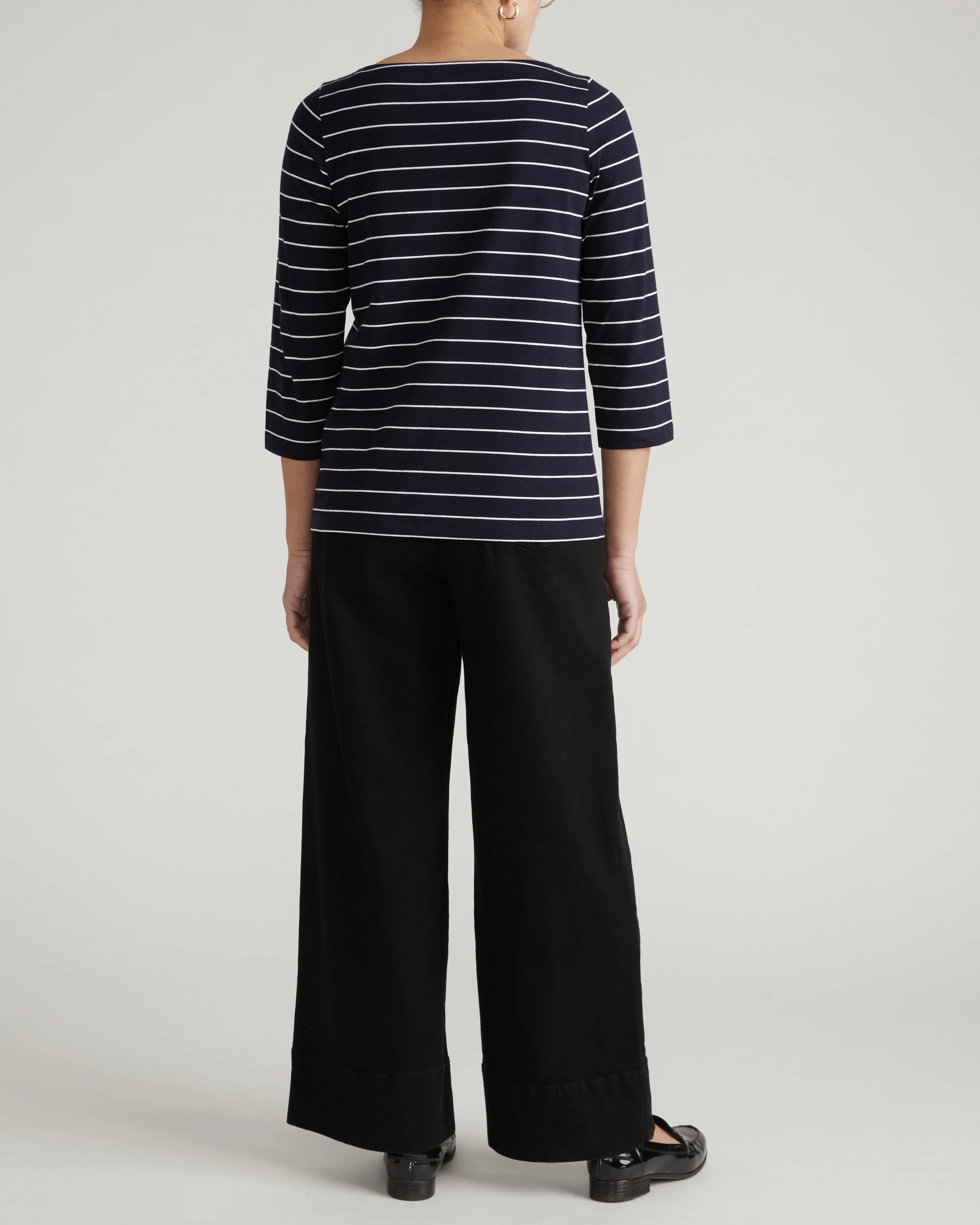 Belle Breton Stripe Jersey Tee - Navy Pinstripe - Image 5