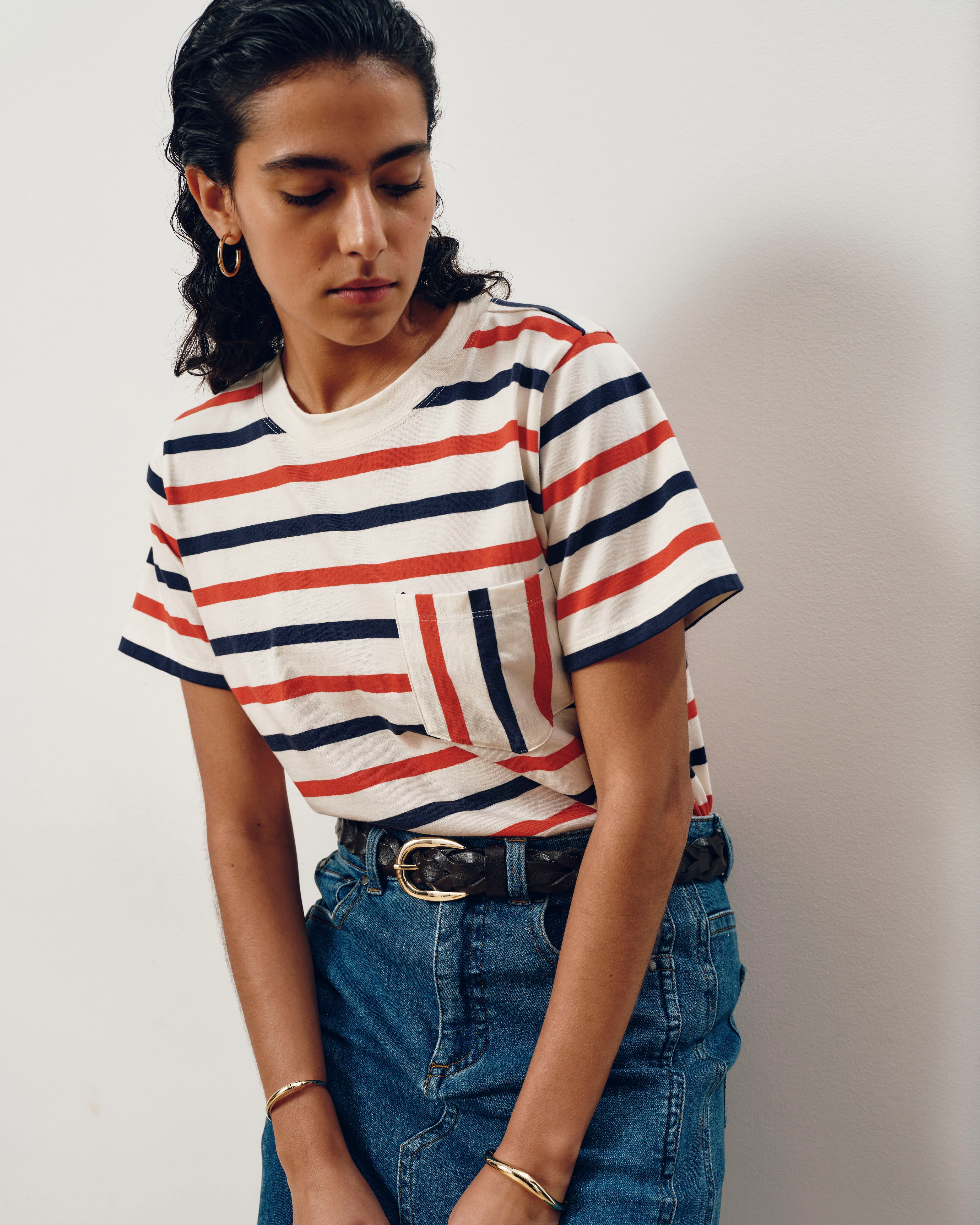 Breton Stripe Garcon Tee - Red/White/Blue Stripe - Image 7