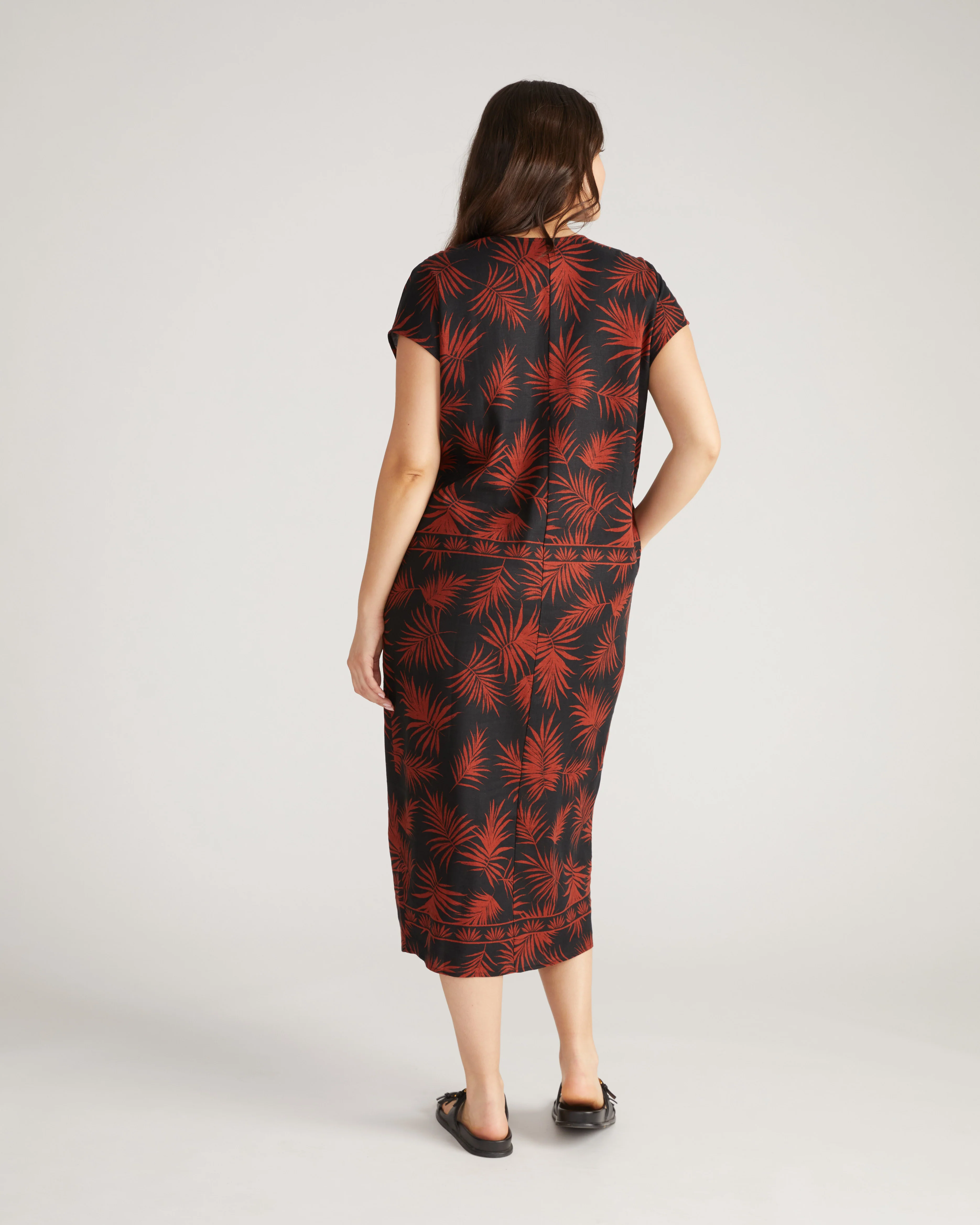 Cabana Linen Blend Kaftan - Bohem Print - Image 4