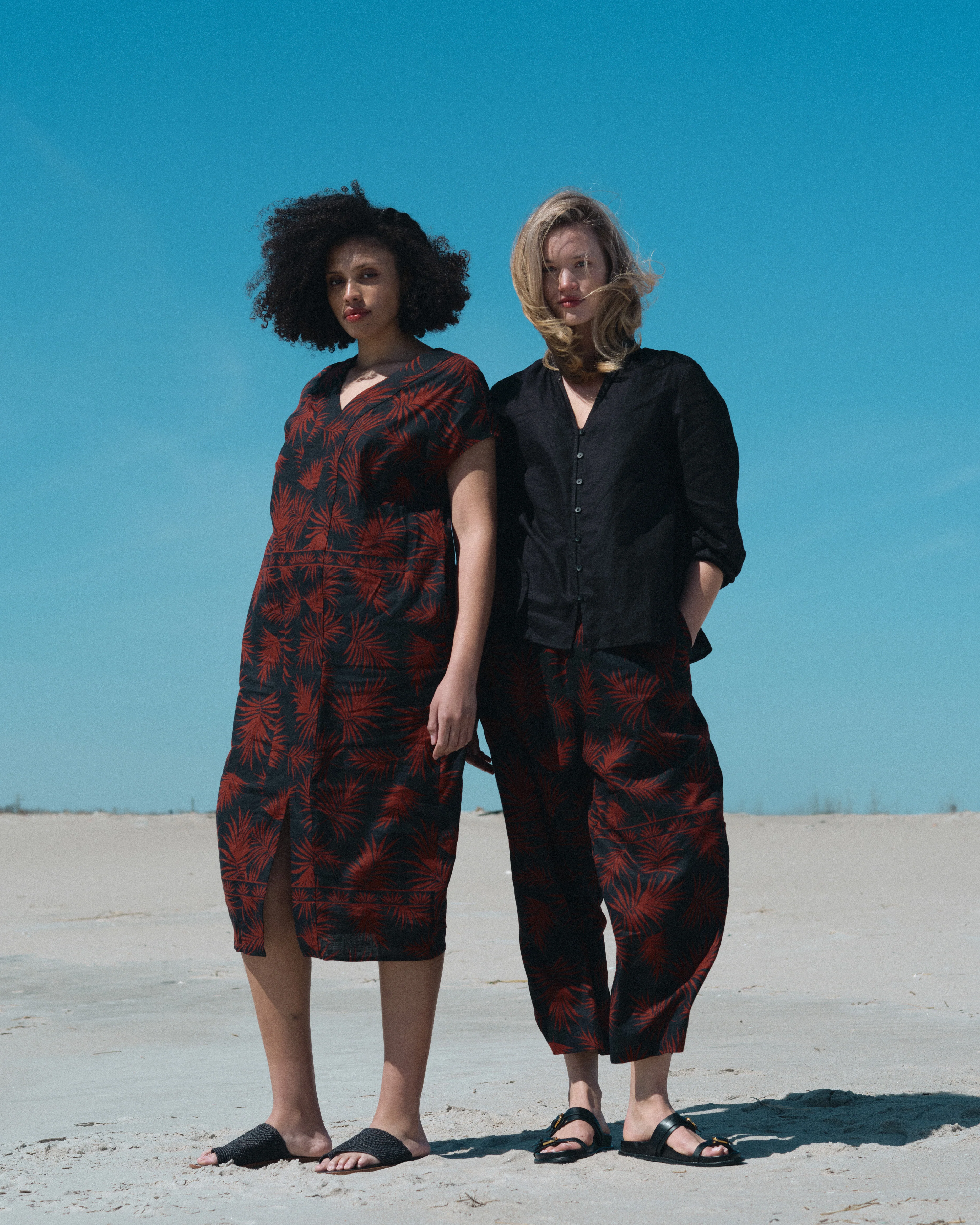 Cabana Linen Blend Kaftan - Bohem Print - Image 5