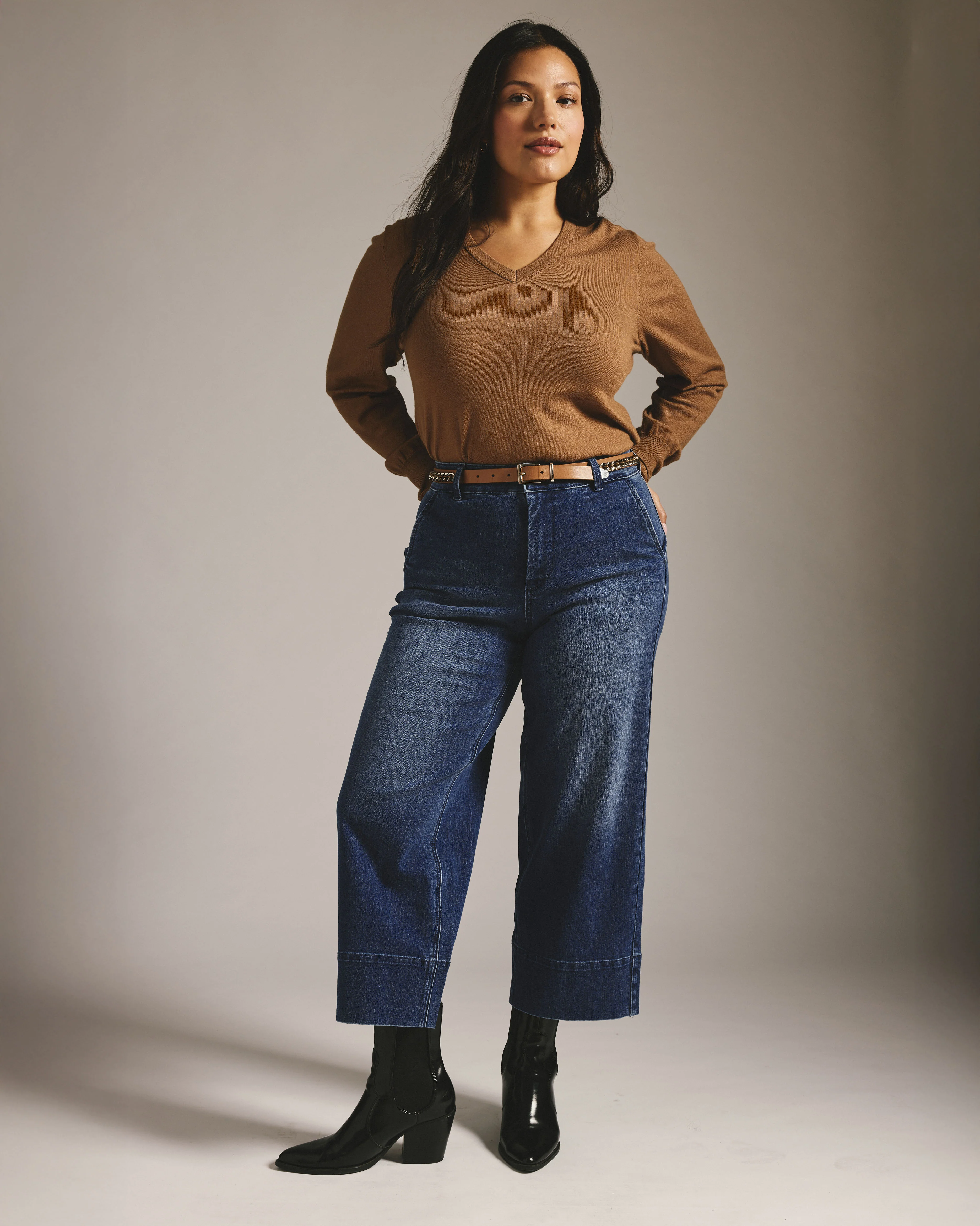 Carol High Rise Cropped Jeans - True Blue
