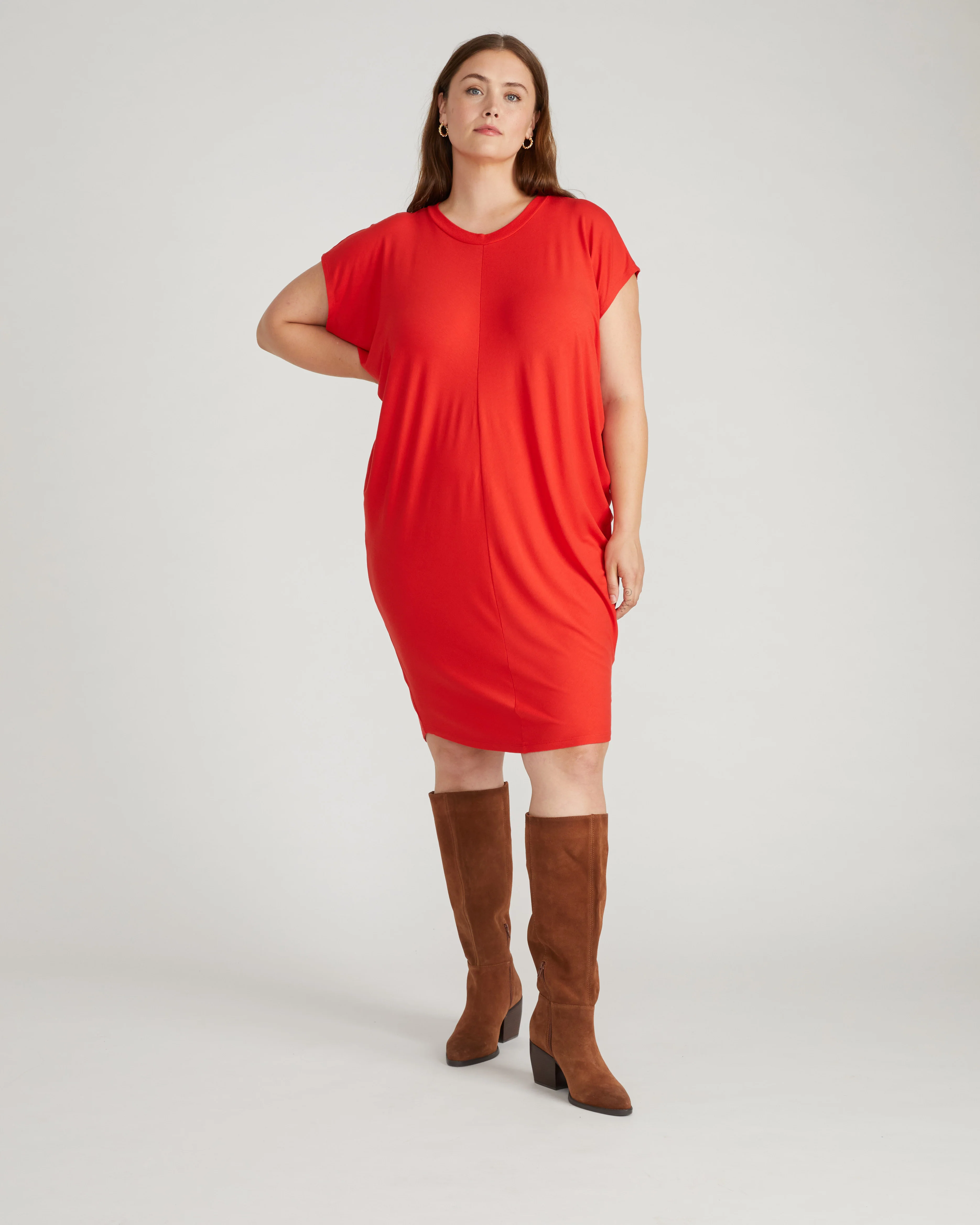 Carrea Relaxed Liquid Jersey Dress - Lipstick