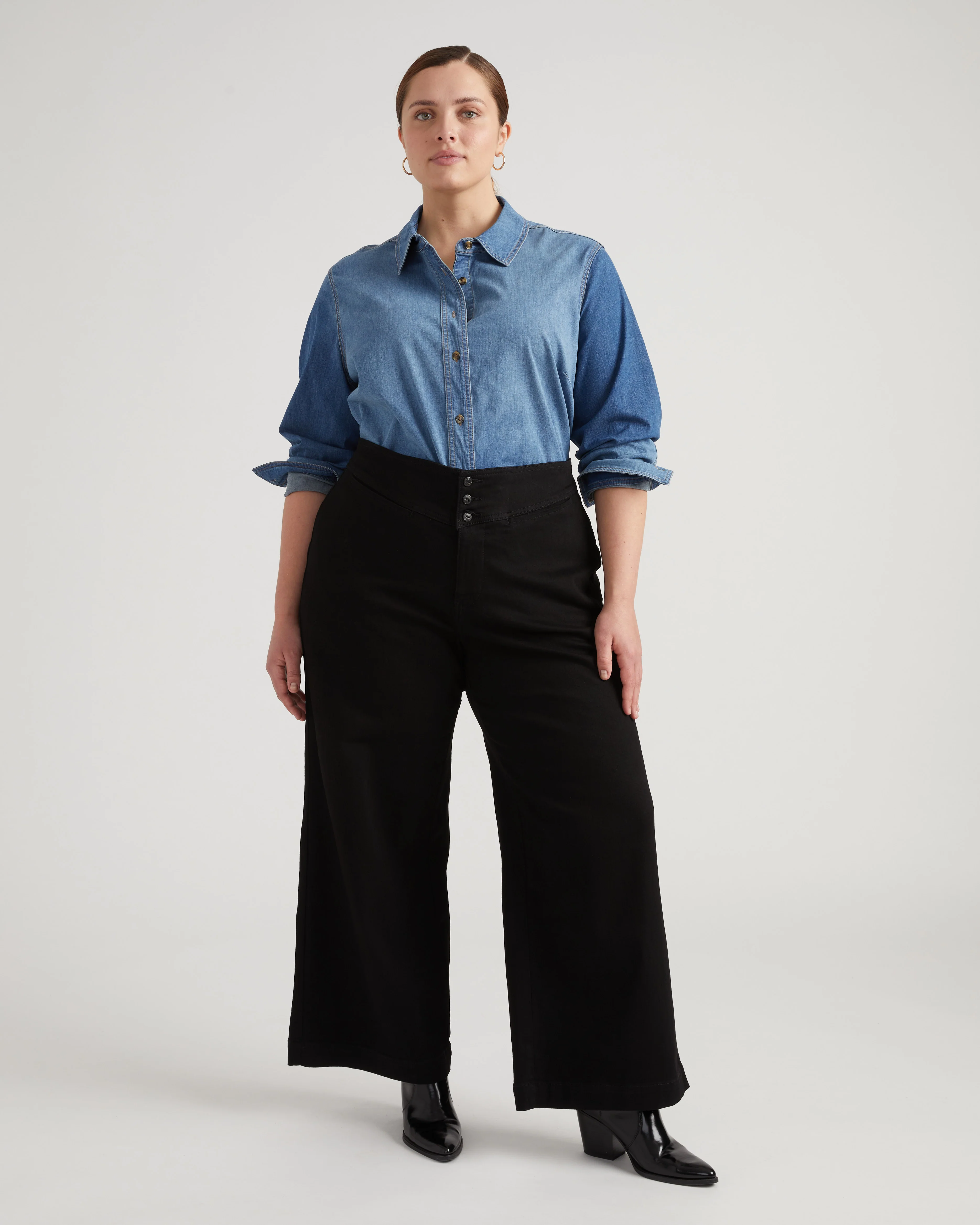 Charlie High Rise Sailor Jeans - Jet Black