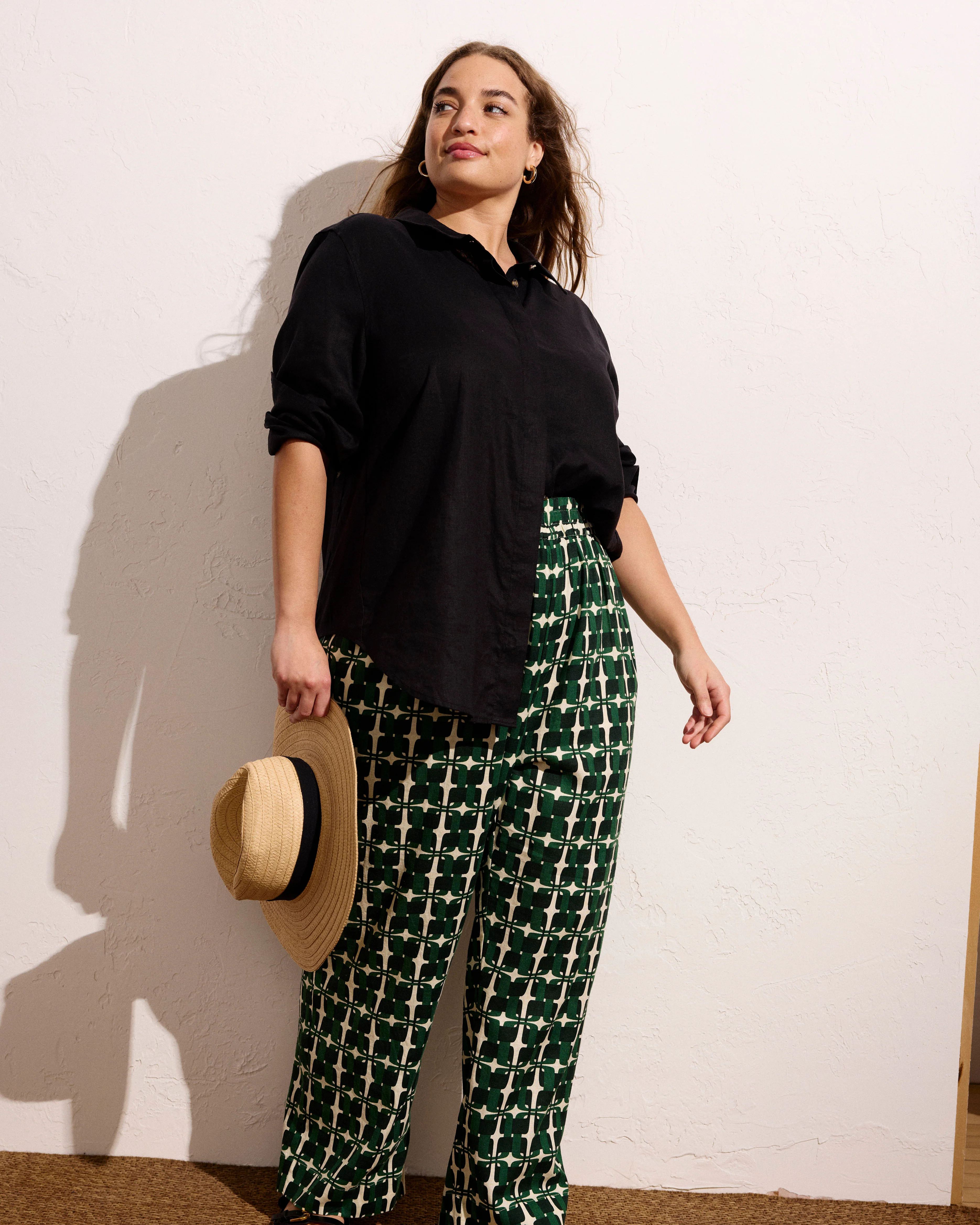 Dawn Linen Blend Hi Low Tunic - Black - Image 5