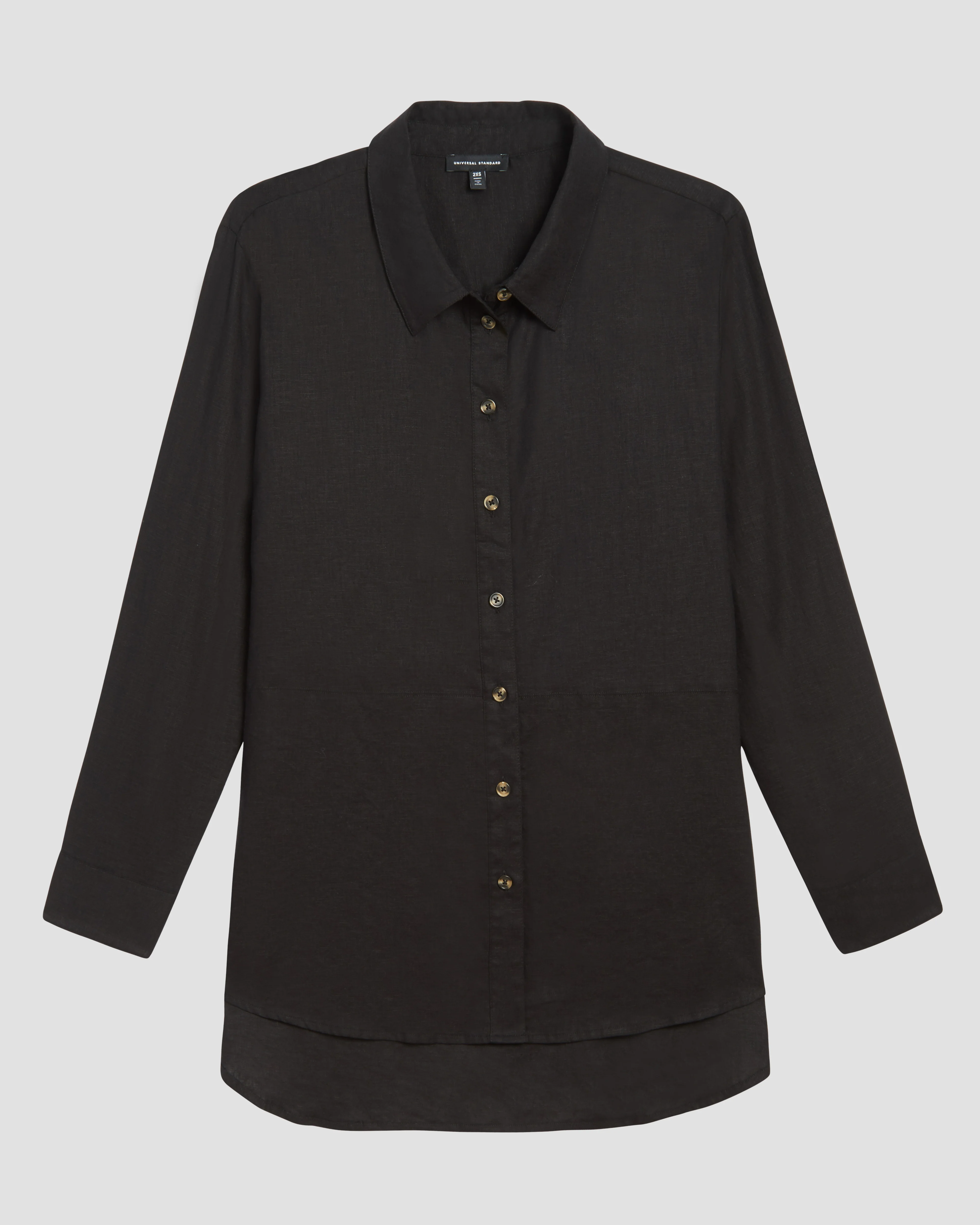 Dawn Linen Blend Hi Low Tunic - Black - Image 8