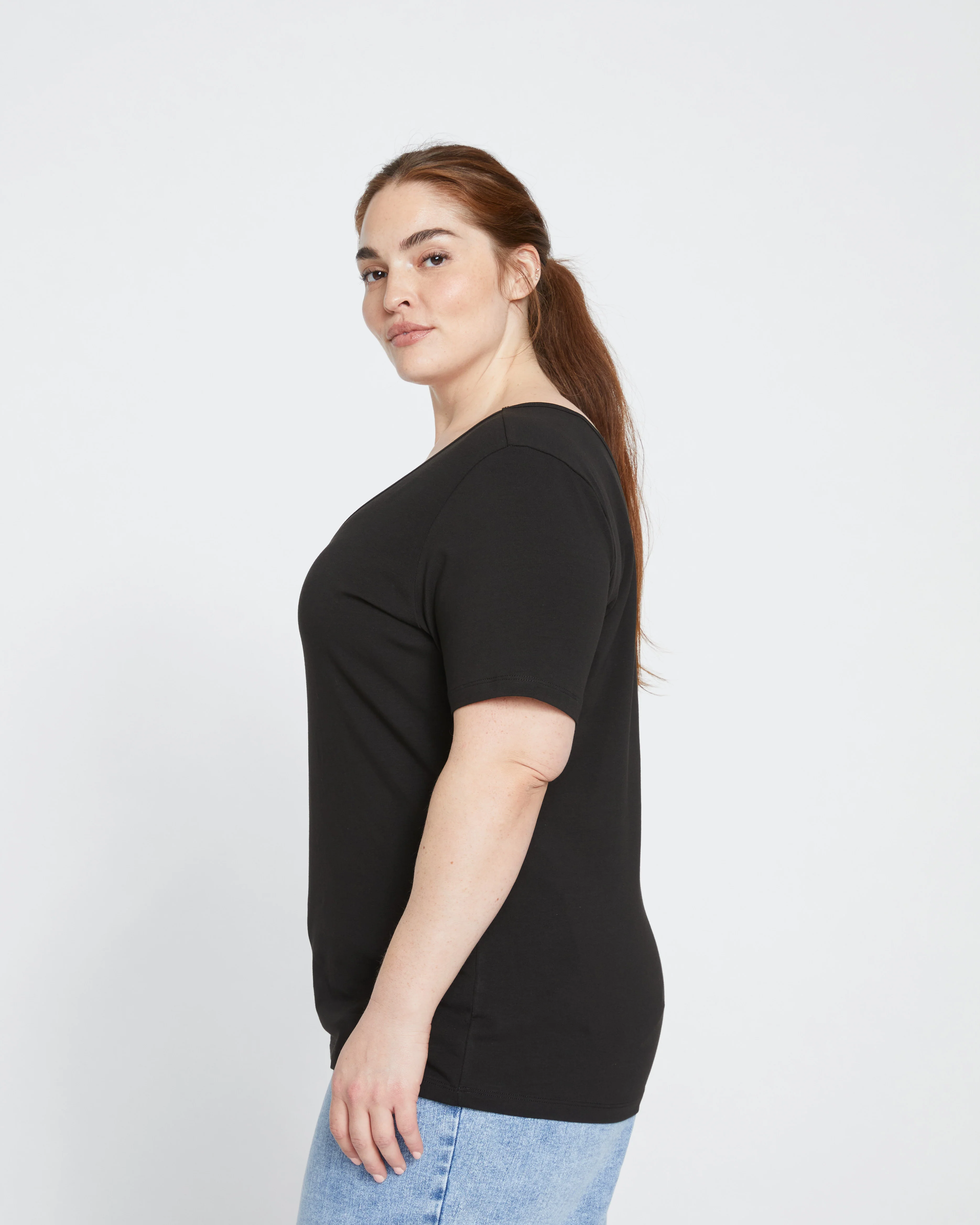 Double V Tee - Black - Image 2
