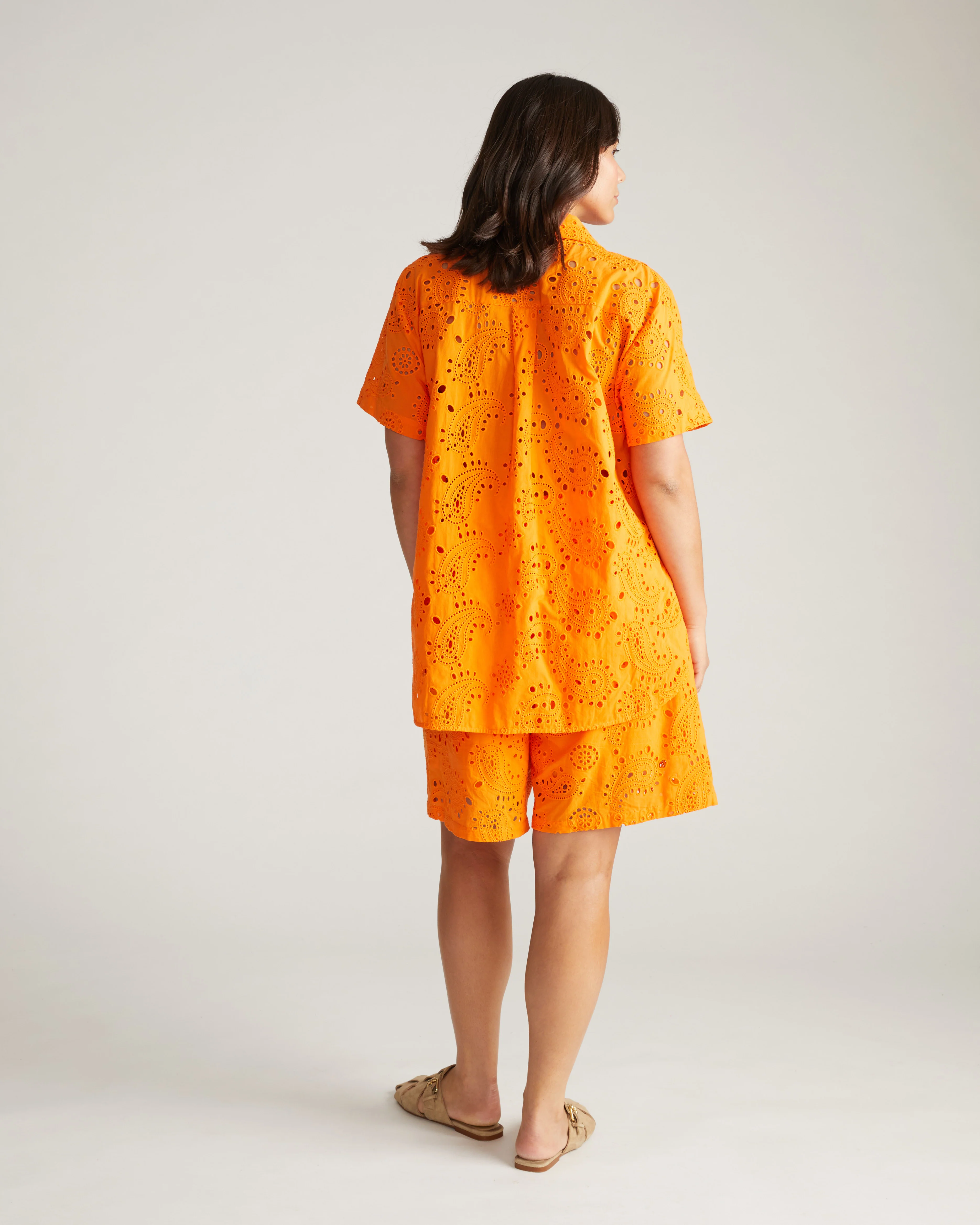 Erica Cotton Eyelet Shirt - Arancia - Image 4