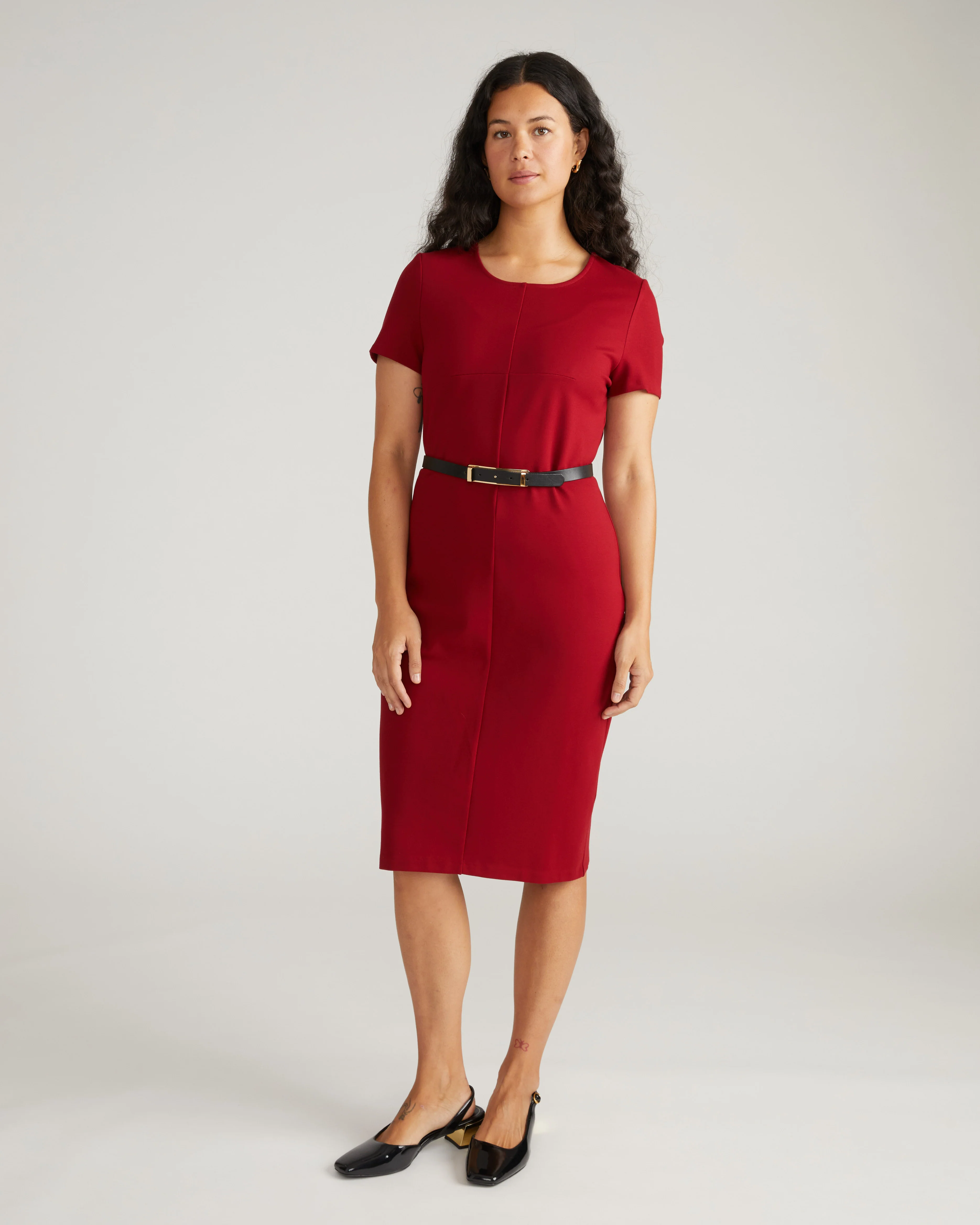 Executive Ponte Dress - Garnet