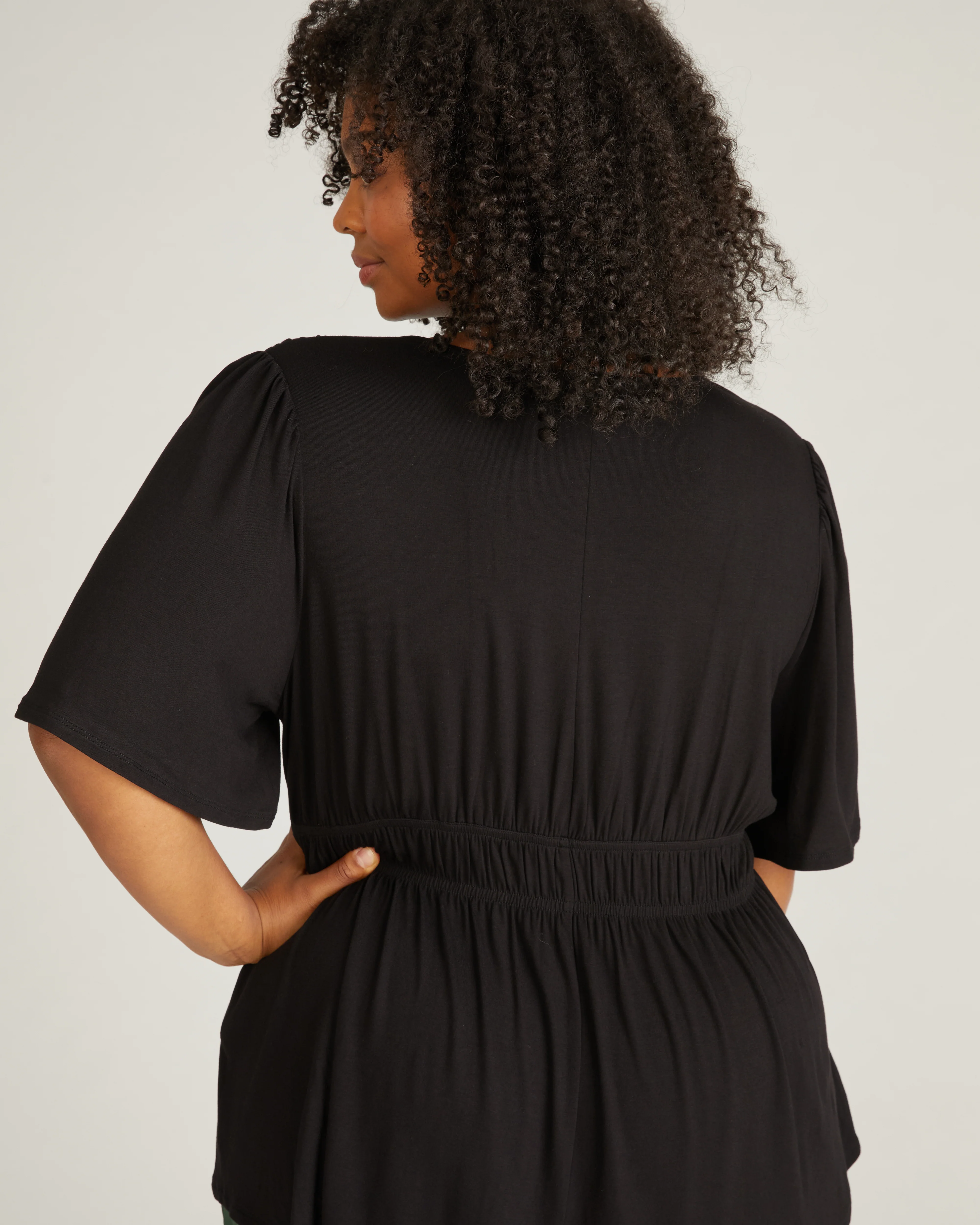 Flora Liquid Jersey Top - Black - Image 6