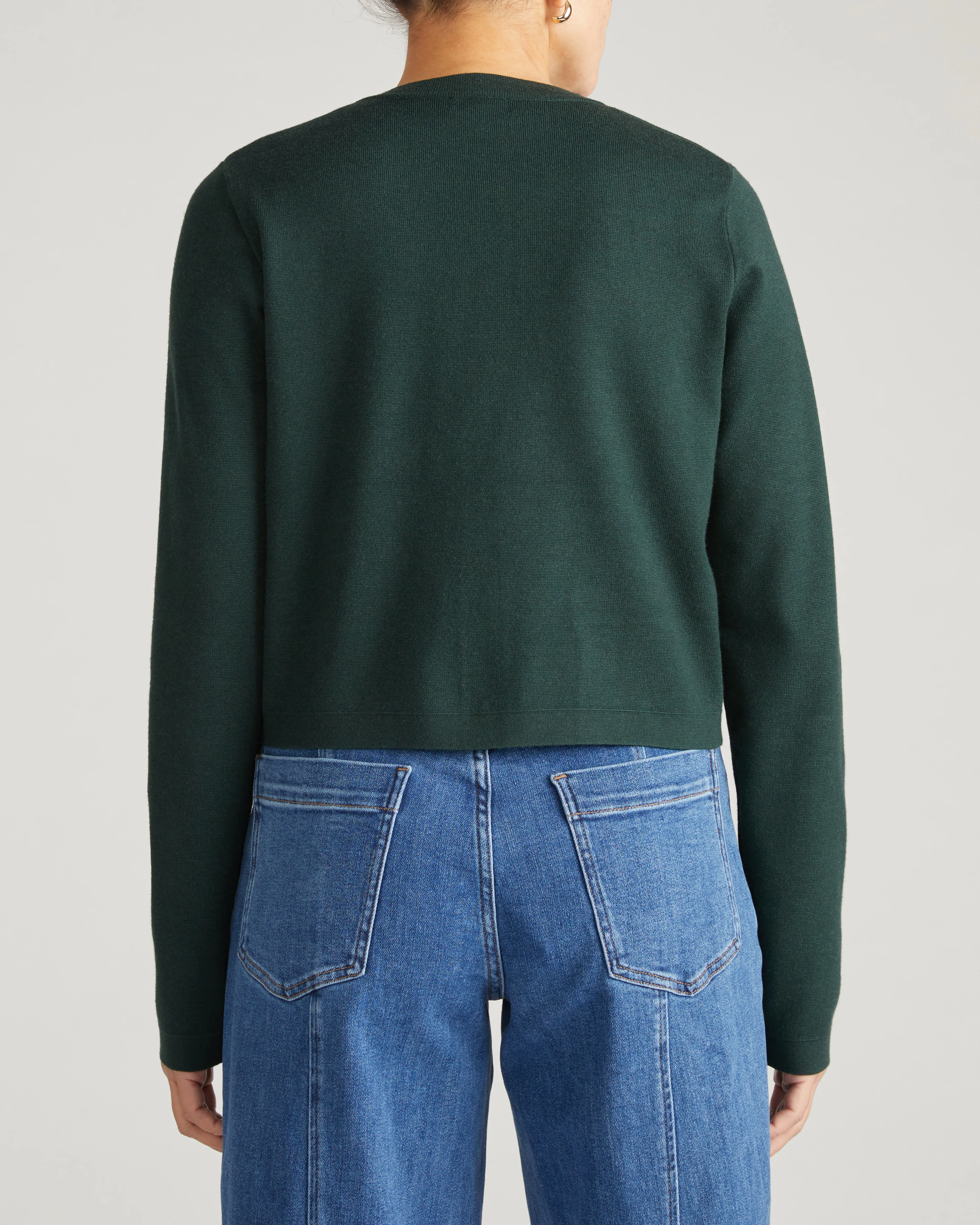 Gabrielle Button-Front Cardigan - Forest Green - Image 5