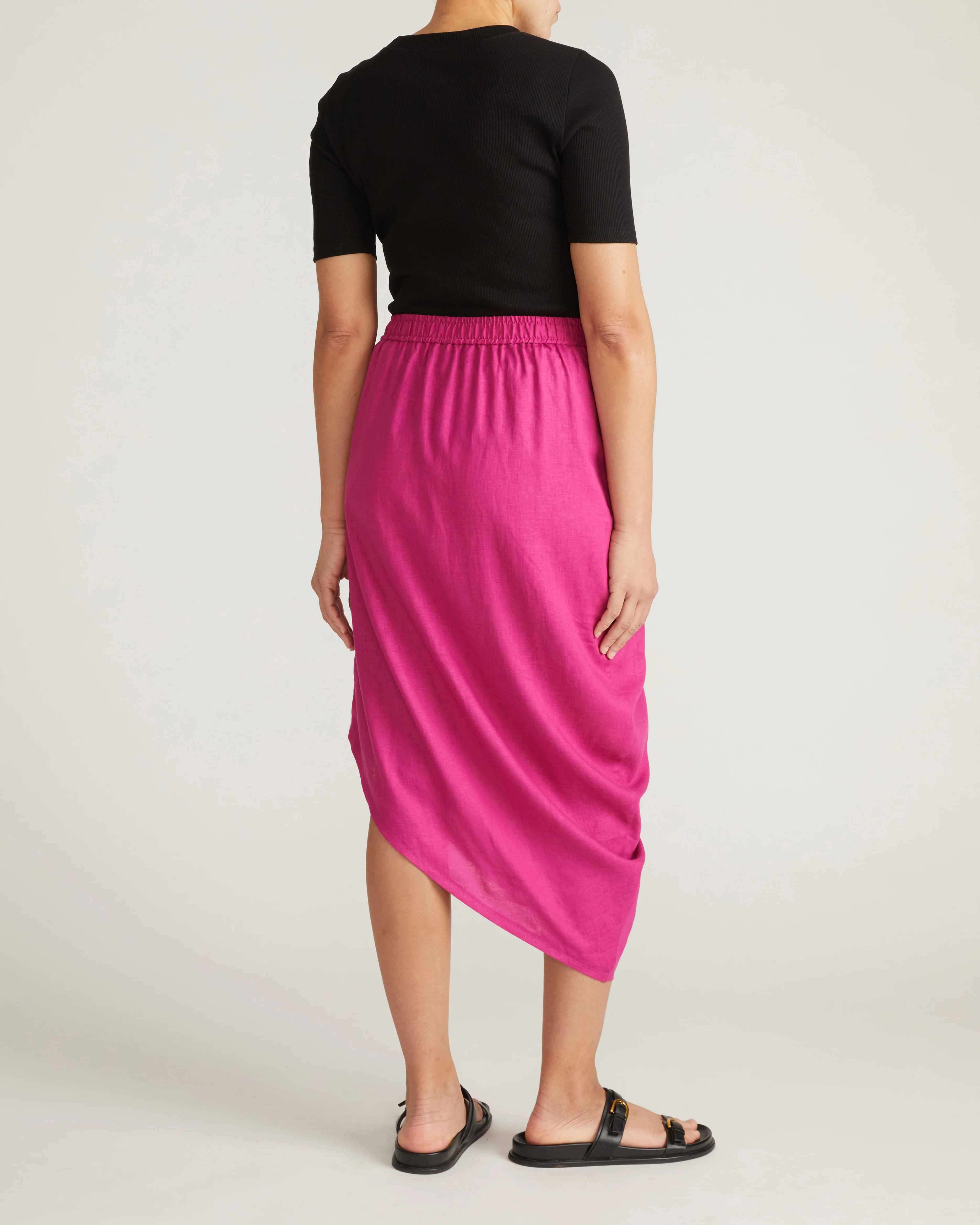 Geneva Linen Blend Skirt - Hyper Pink - Image 9