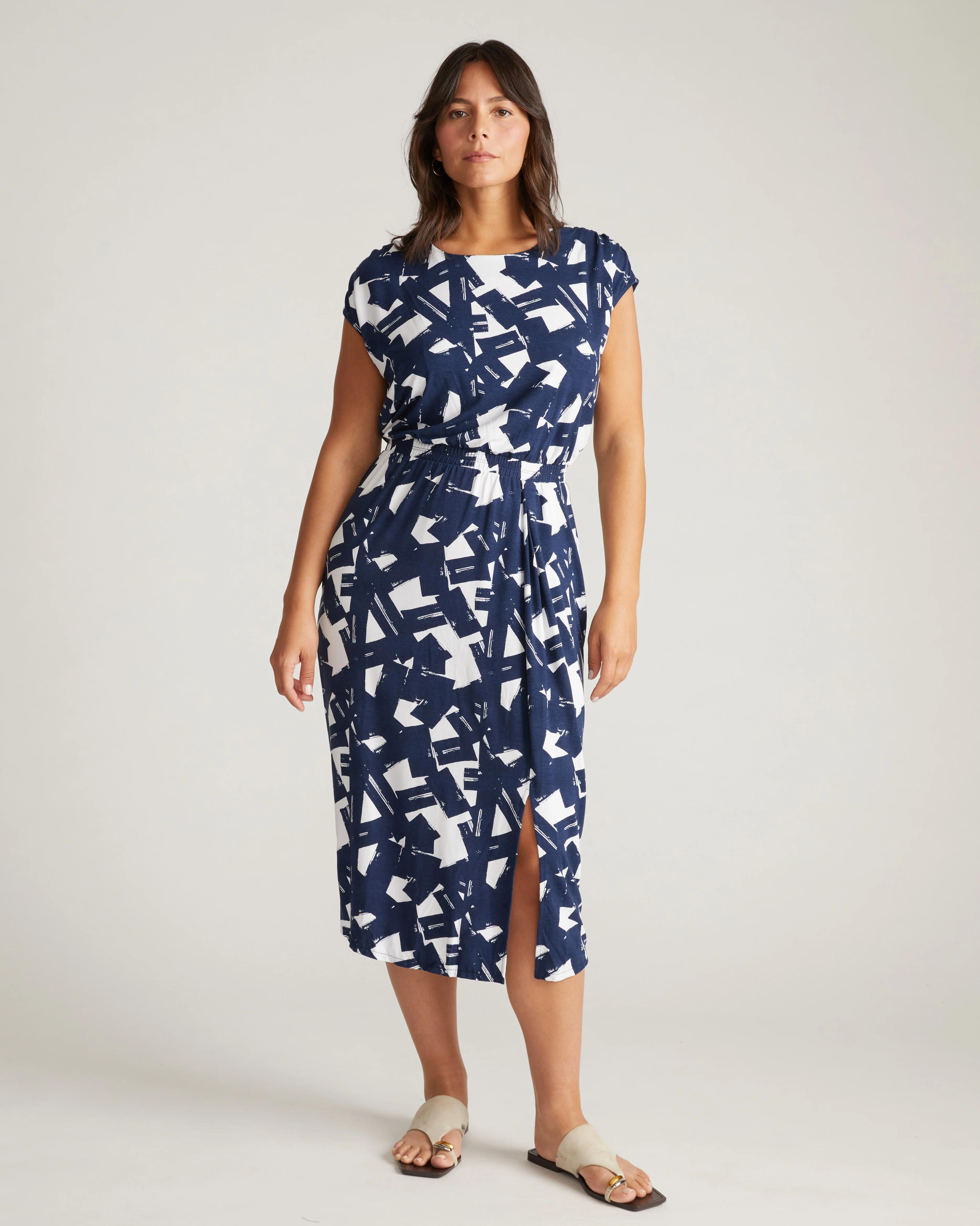 Havana Divine Jersey Dress - Navy Santiago Print - Image 4