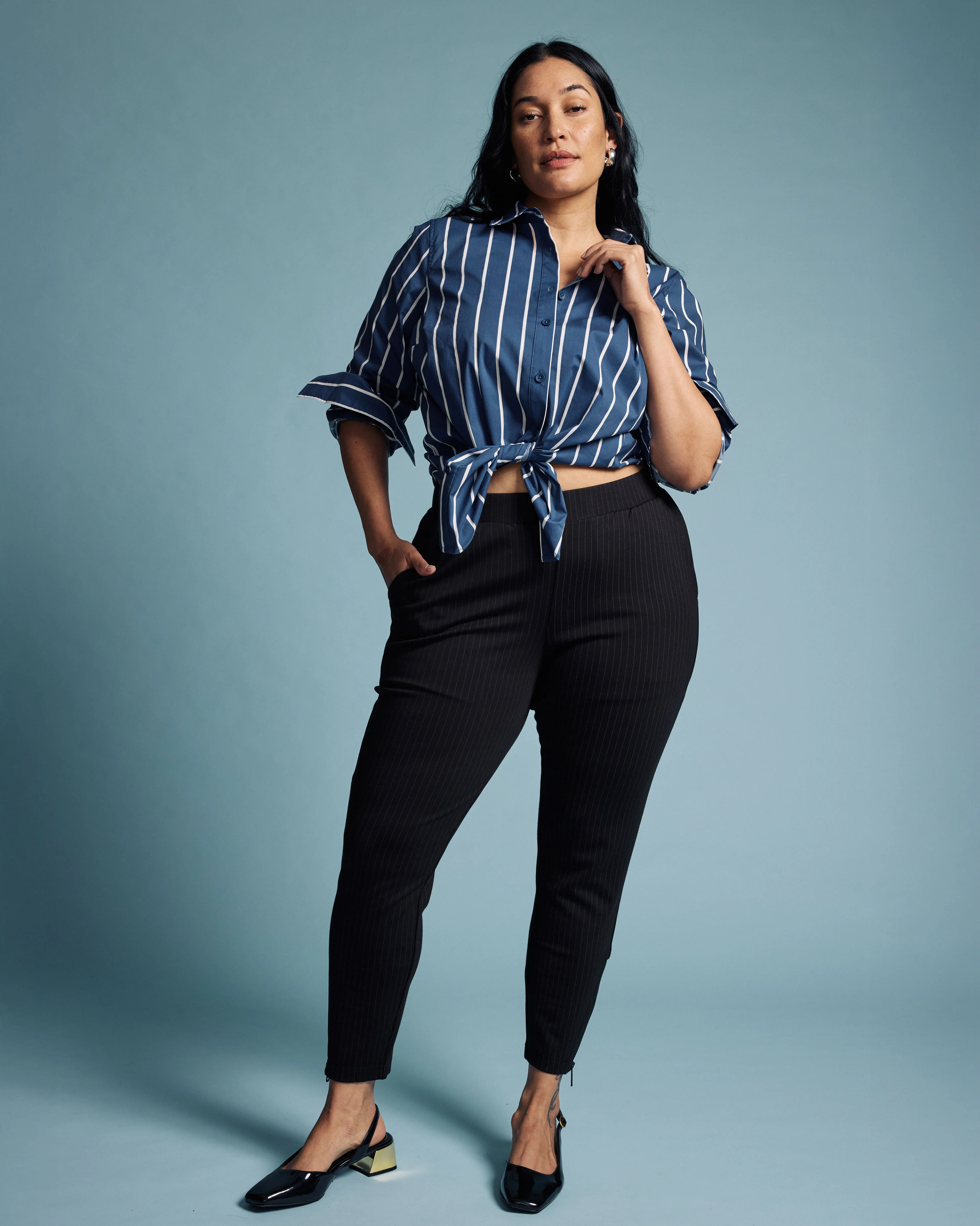 Henning x US Madison Shirt - Ensign Blue/White Stripe - Image 2