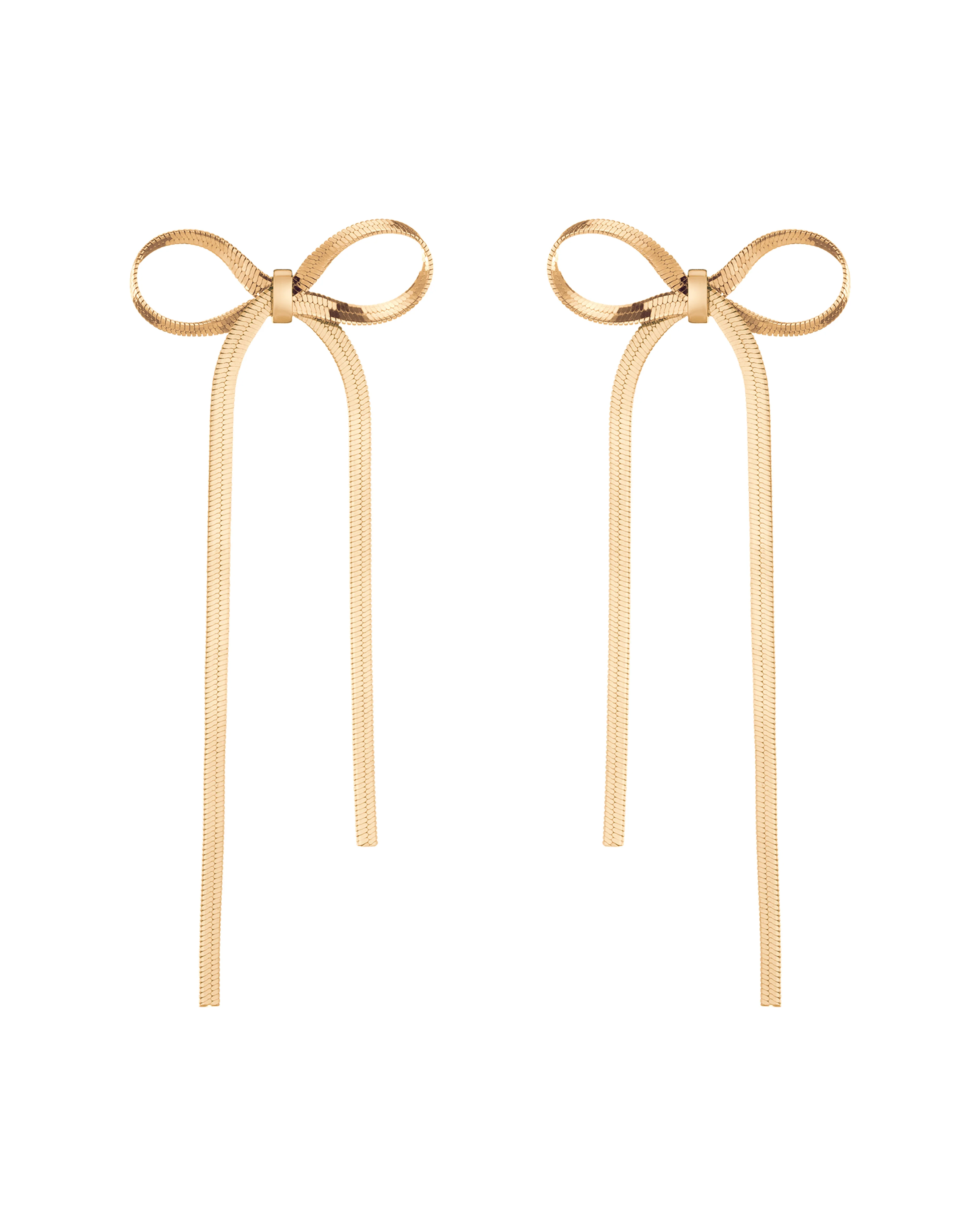 Aurate Herringbone Bow Earrings