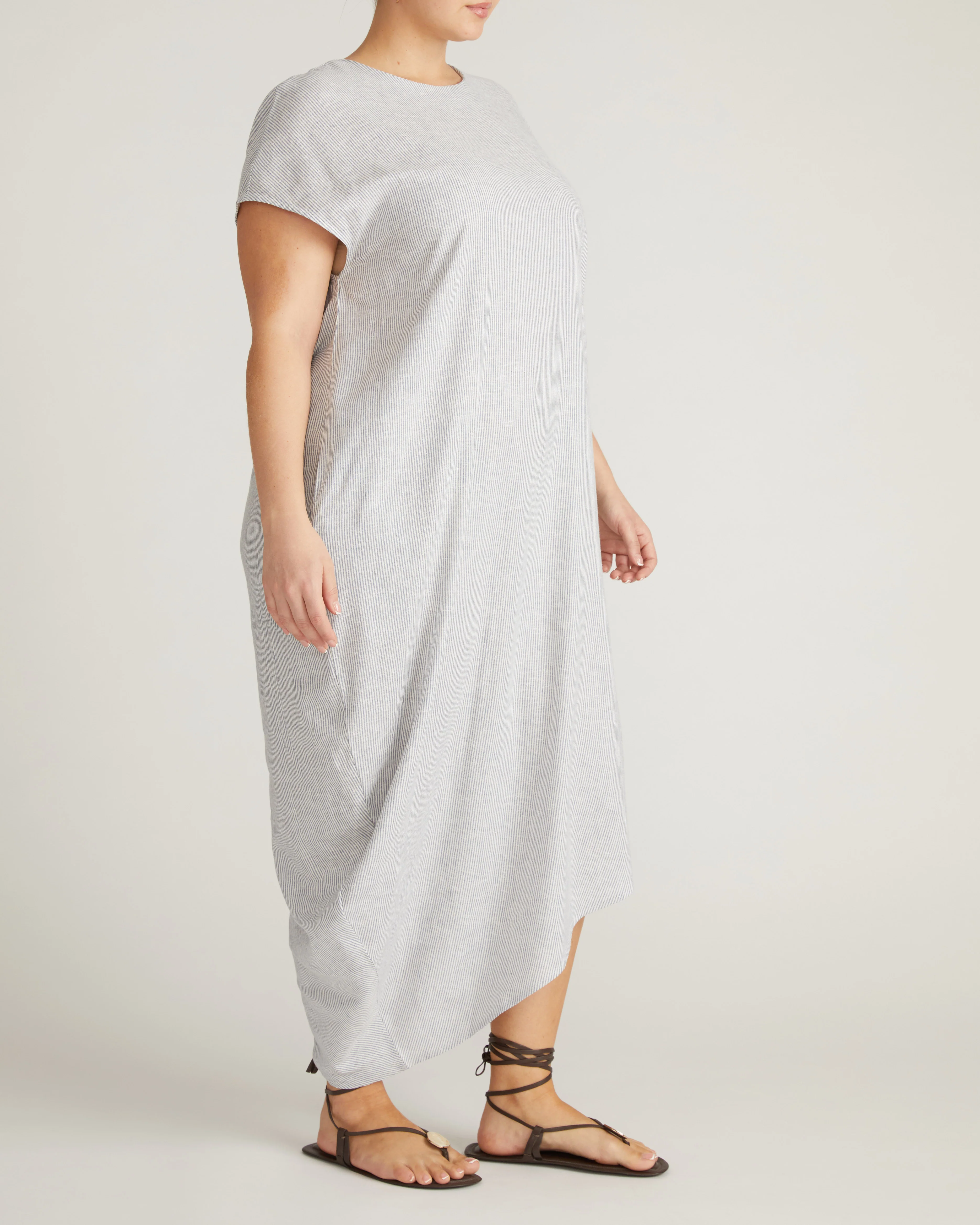 Iconic Stretch Linen Blend Geneva Dress - Beach Stripe - Image 7