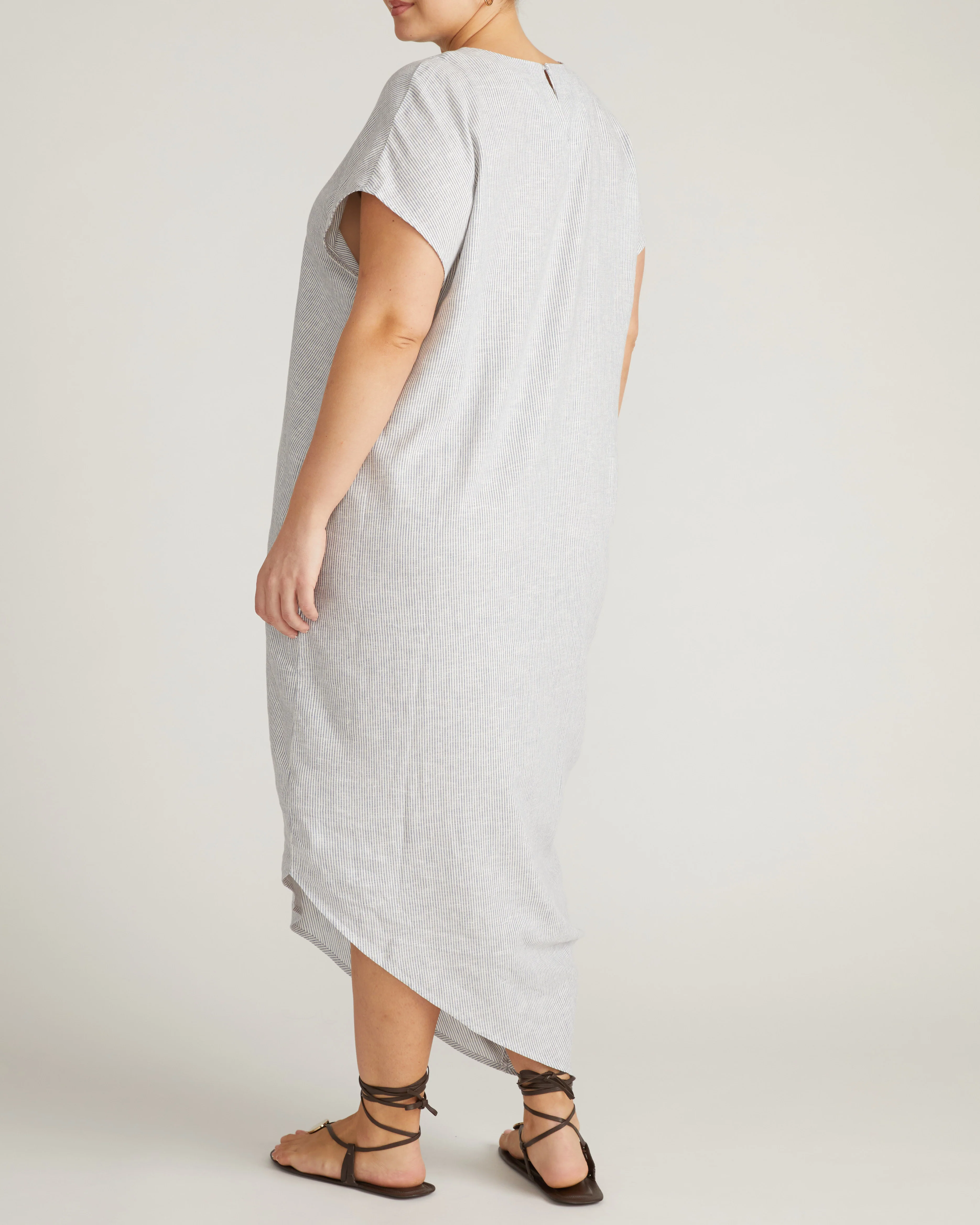 Iconic Stretch Linen Blend Geneva Dress - Beach Stripe - Image 8