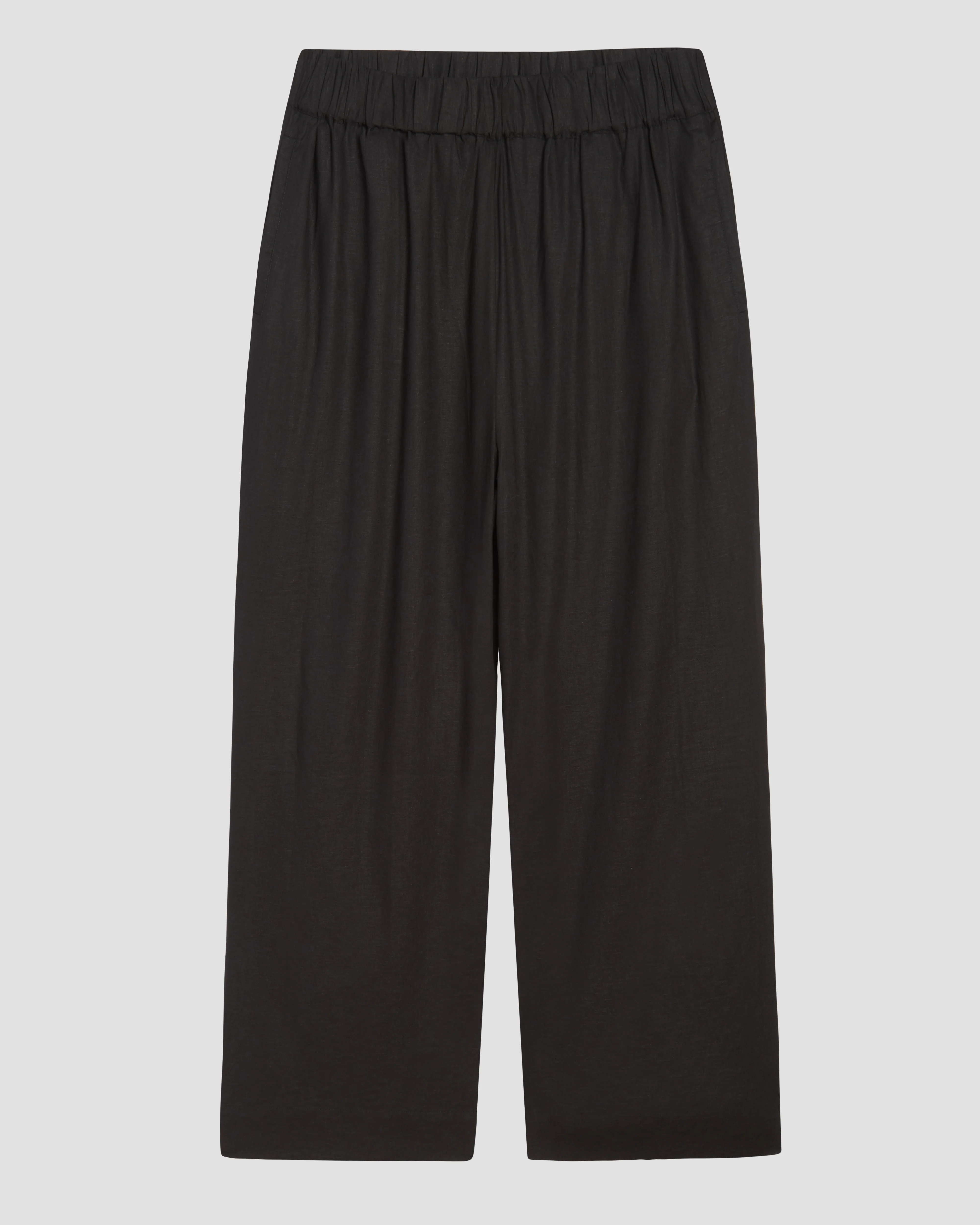 Iris Linen Blend Easy Pull-On Pants - Black - Image 7