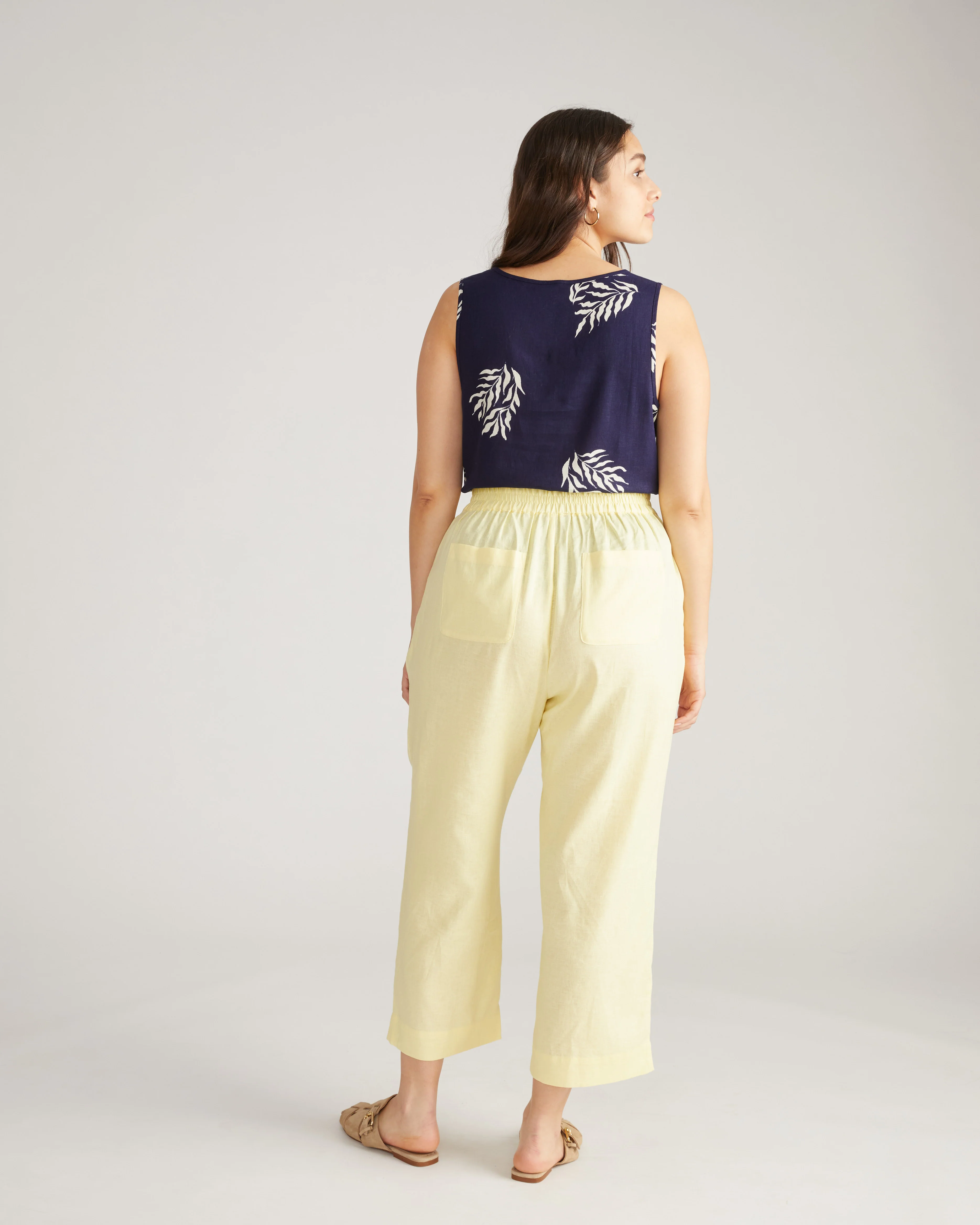 Iris Linen Blend Easy Pull-On Pants - Twinkle - Image 3