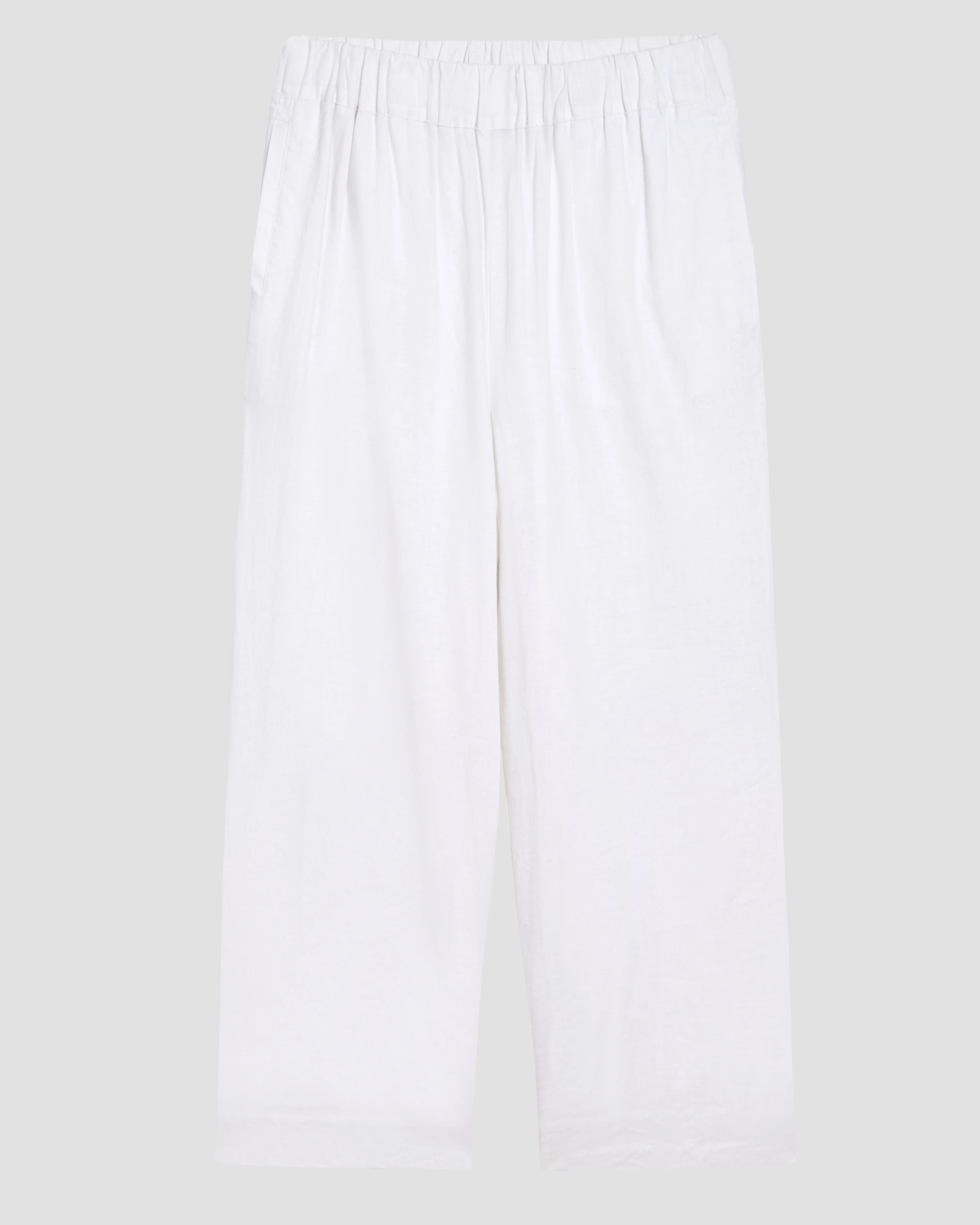 Iris Linen Blend Easy Pull-On Pants - White - Image 7
