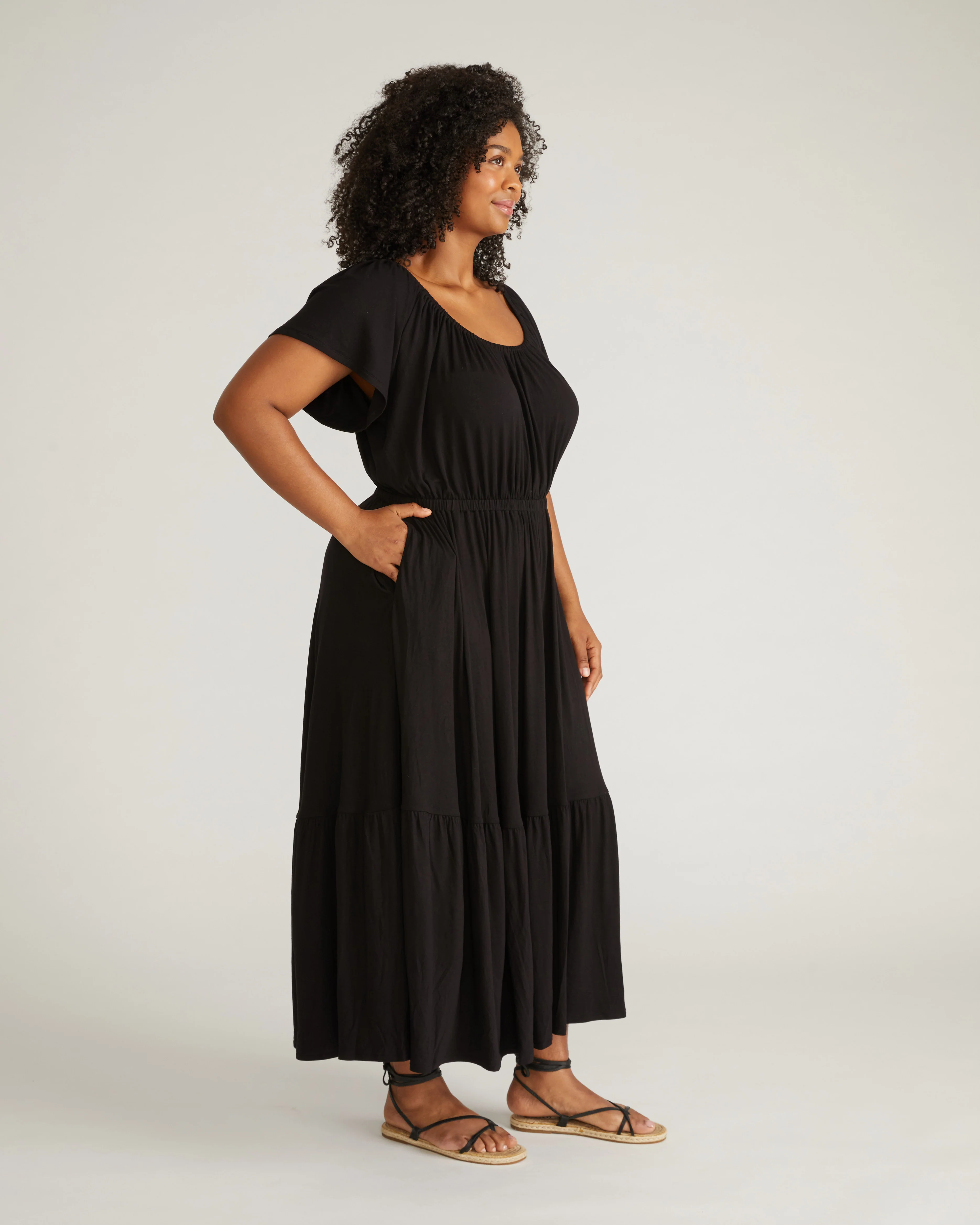 Kahlo Liquid Jersey Dress - Black - Image 3