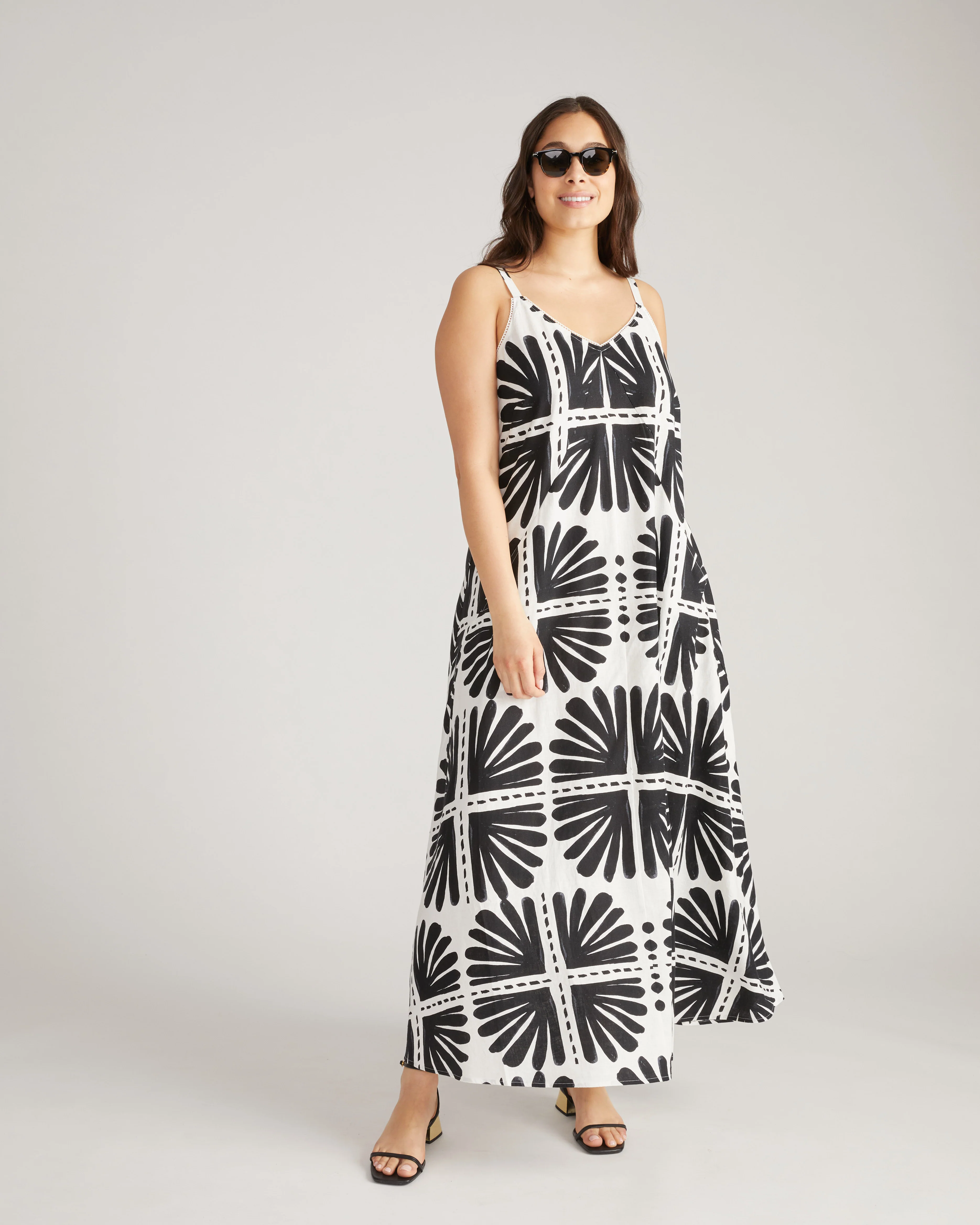 Kite Linen Blend Dress - Ink Bloom Print - Image 5