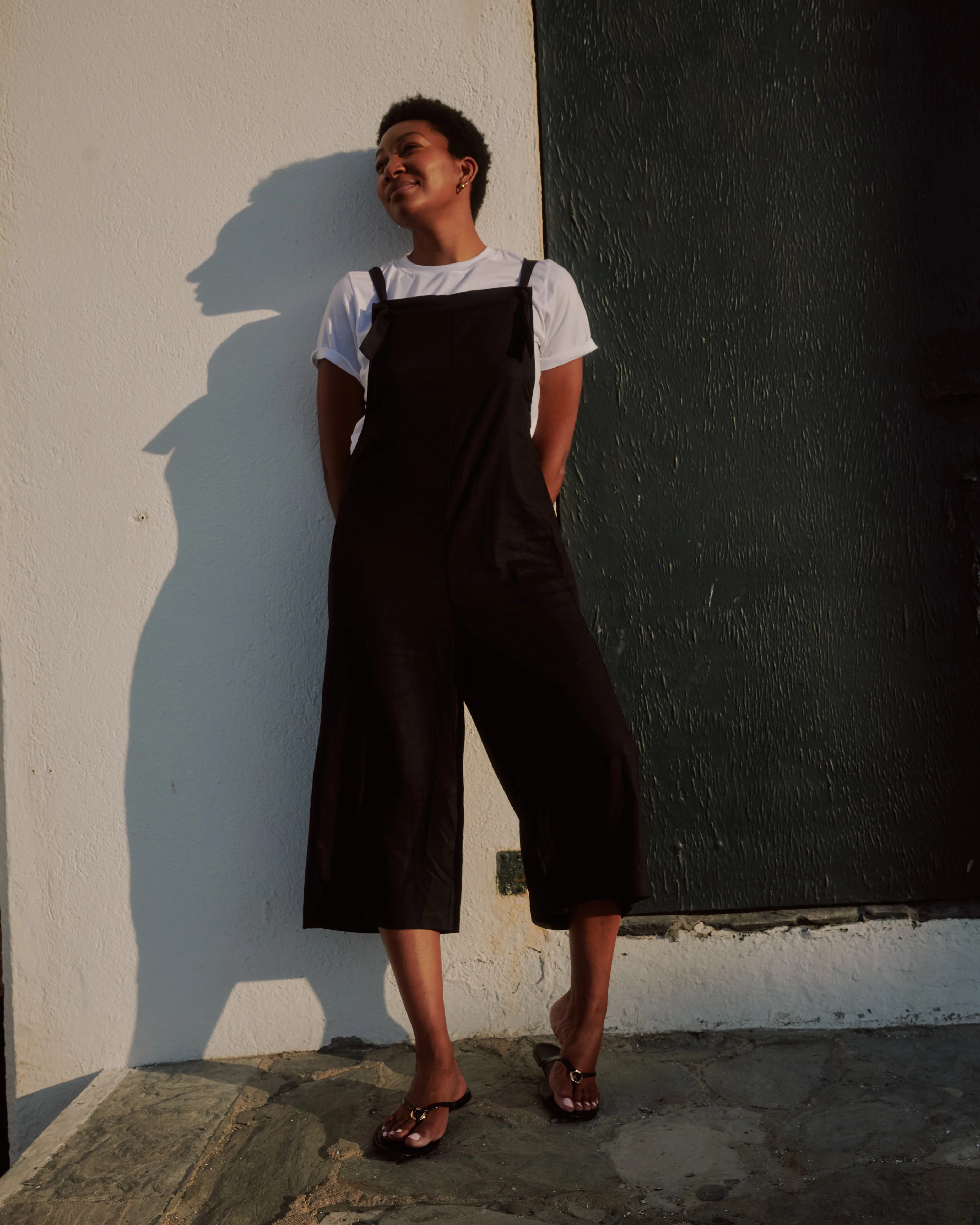 Kora Linen Blend Overalls - Black - Image 8