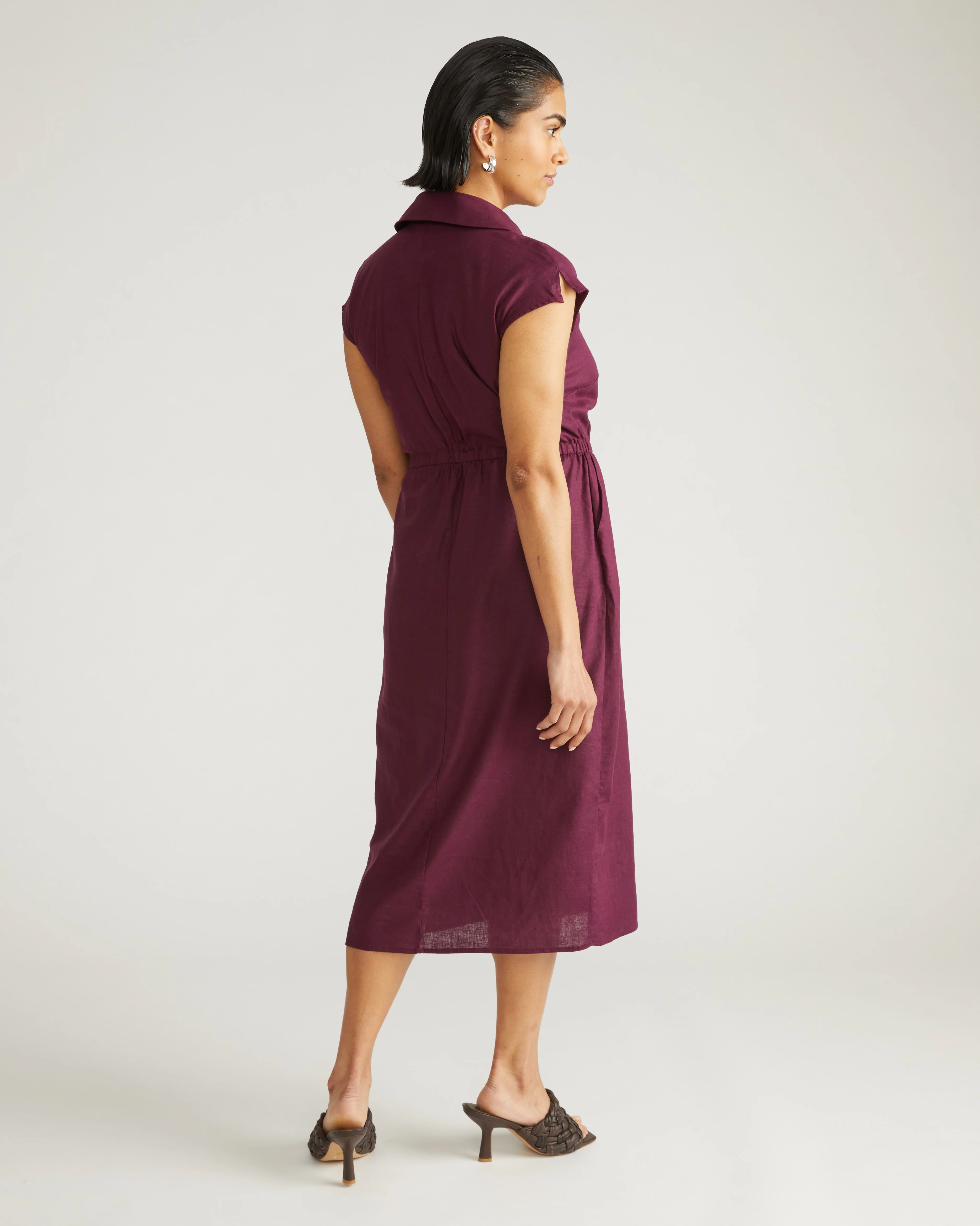 Laurel Linen Blend Dress - Acai - Image 4