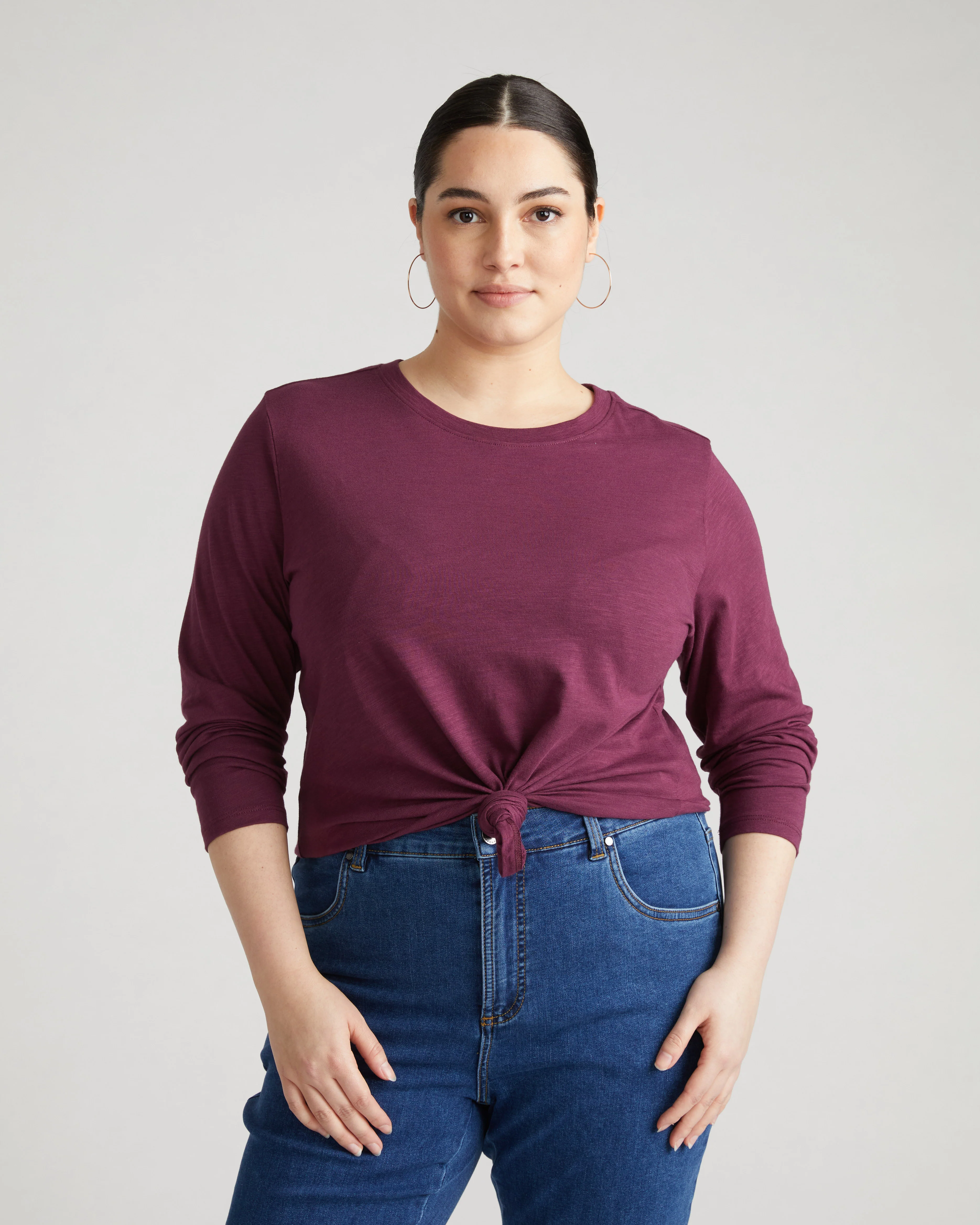 Light-As-Air Long Sleeve Crew Neck Tee - Jam