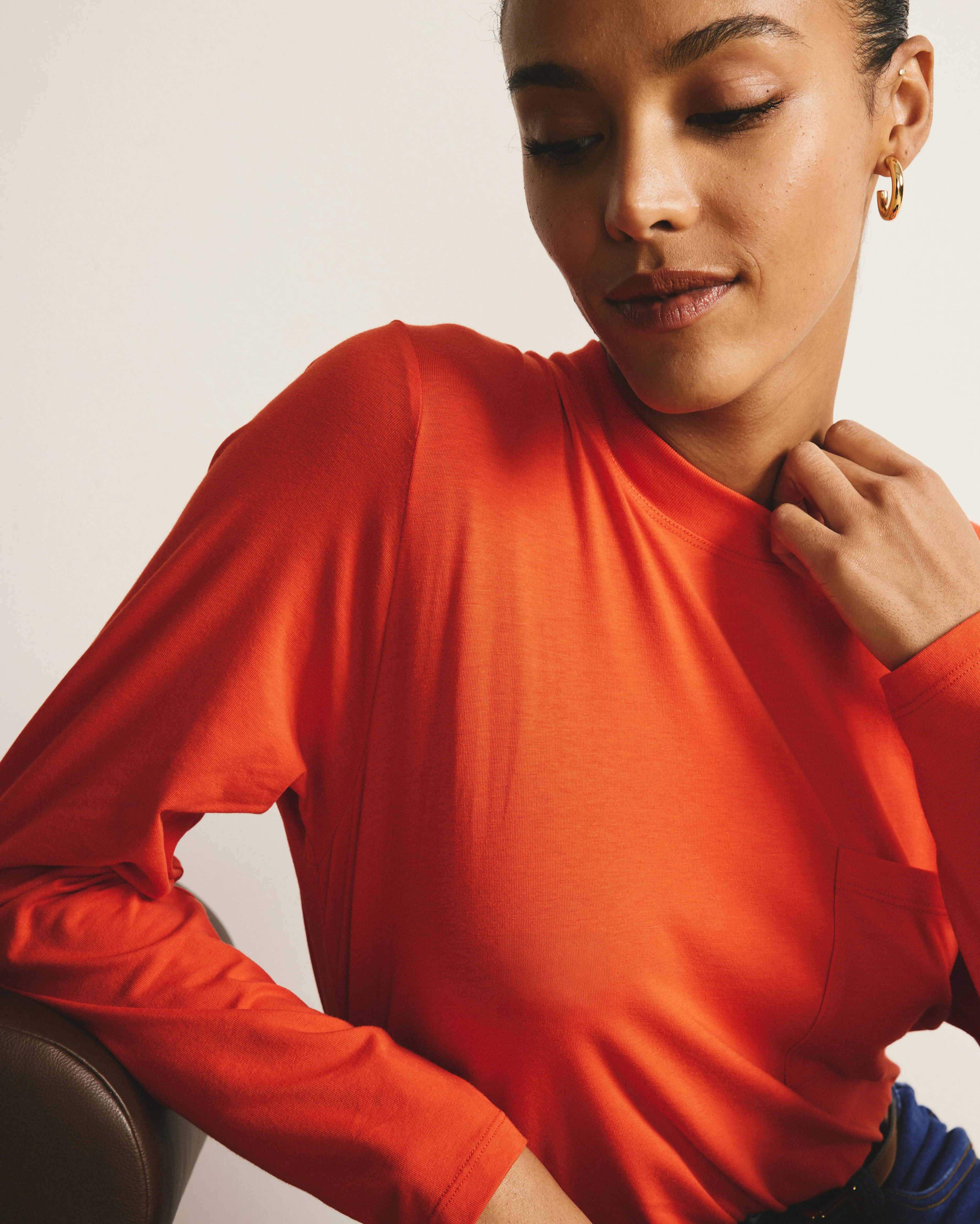 Long Sleeve Garcon Tee - Poppy