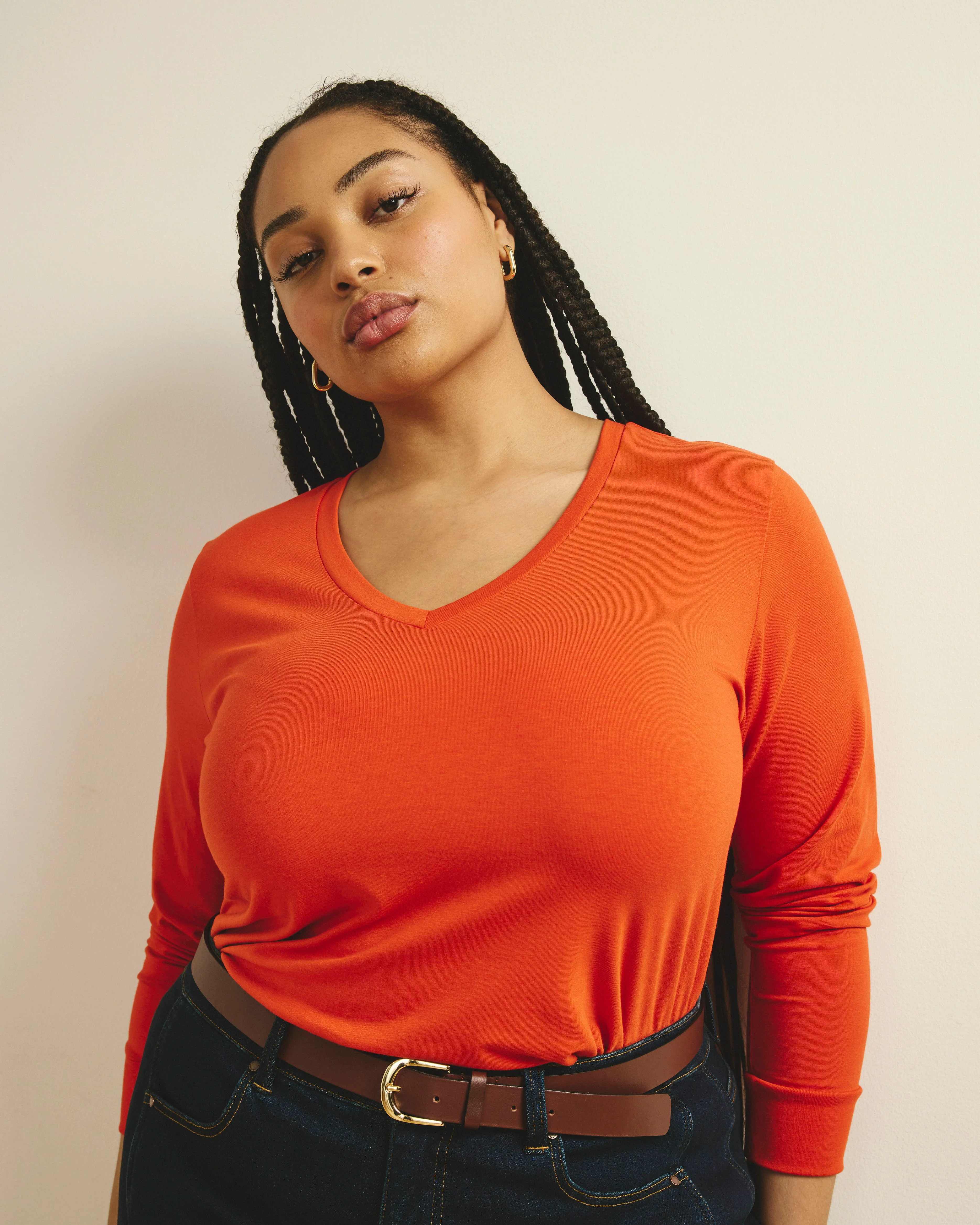 Long Sleeve V Rex - Orange Flame - Image 3