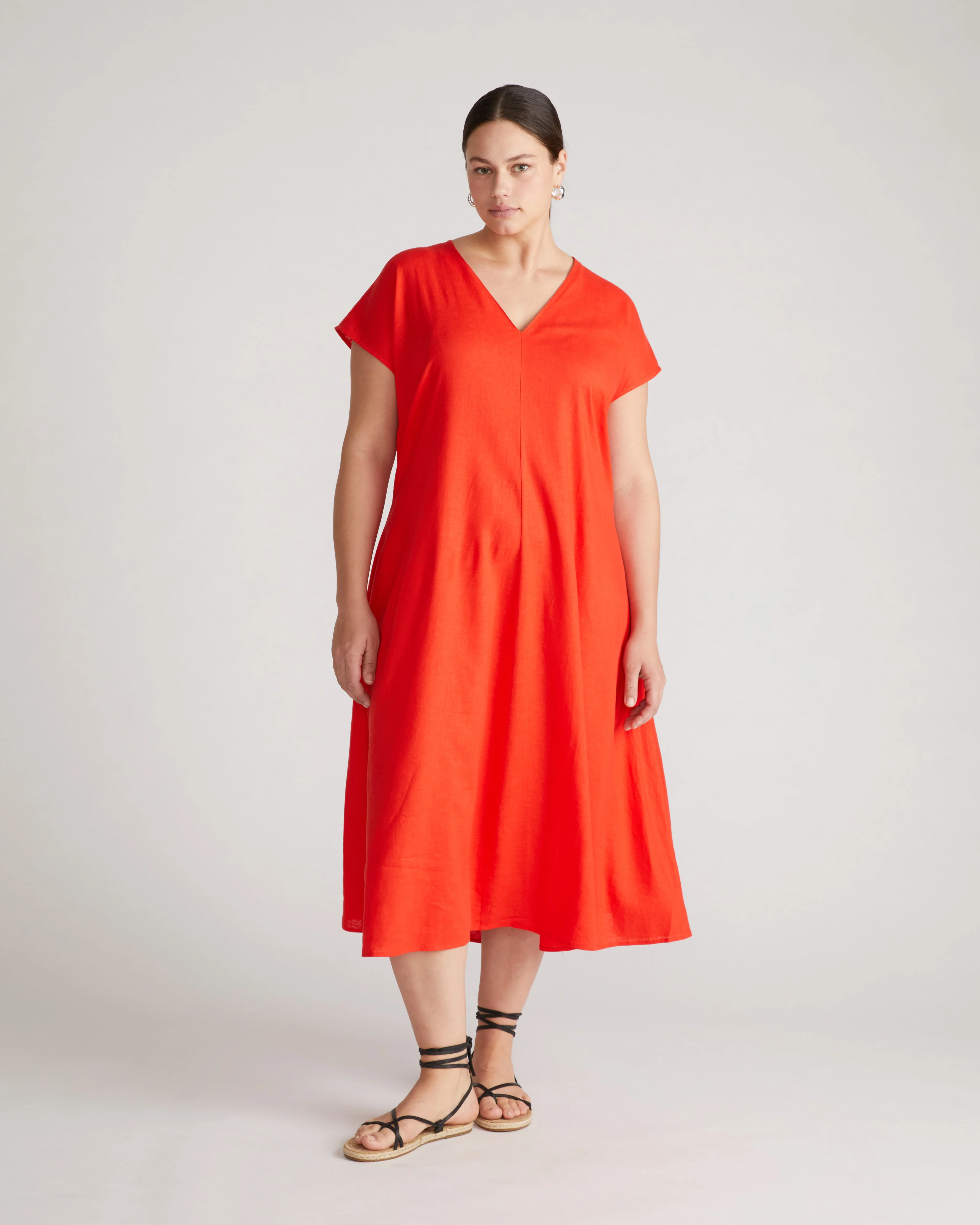 Louvre Bow Back Linen Blend Dress - Shoreline Sunset - Image 5