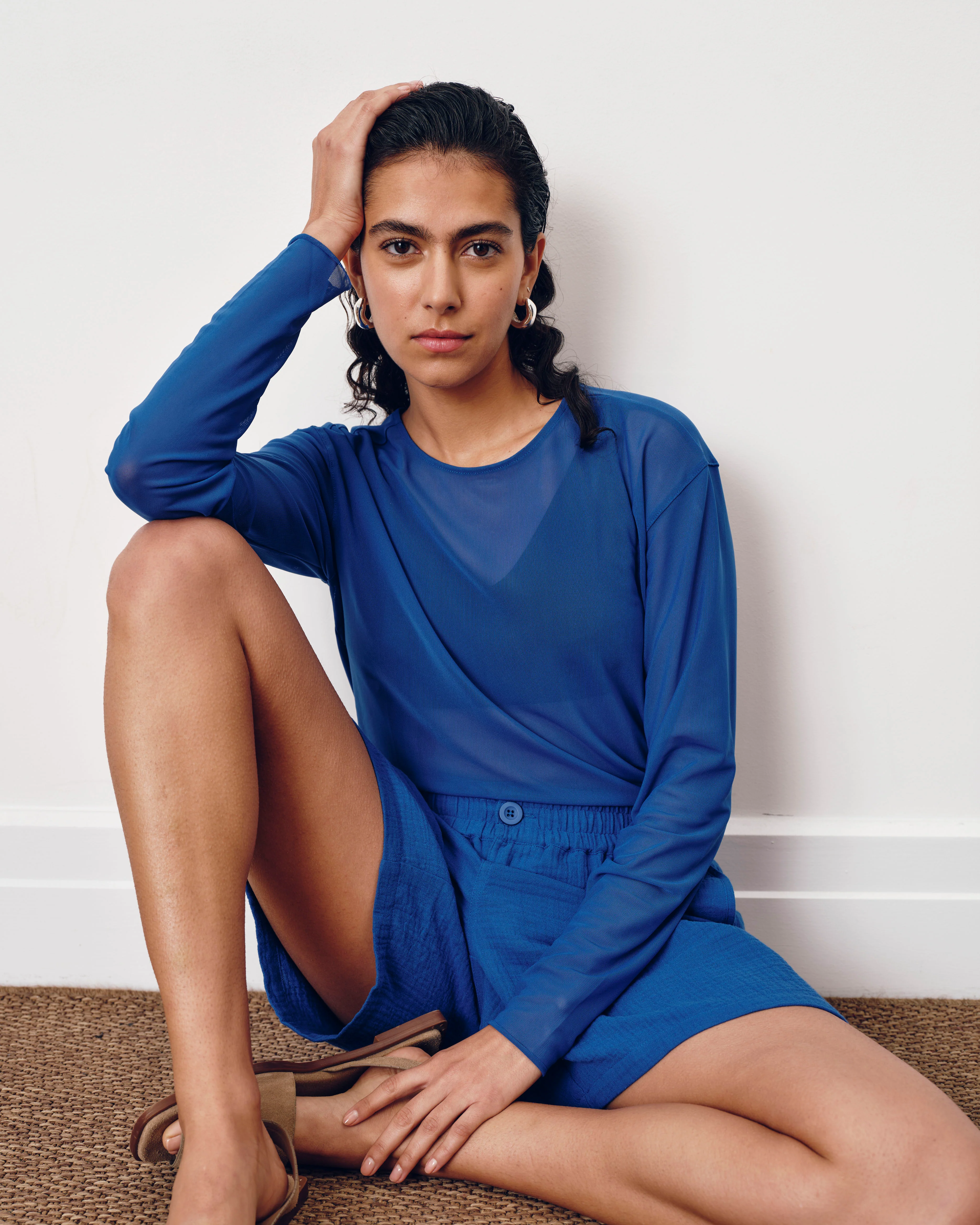 Luxe Cotton Gauze Beach Short - Ultramarine - Image 3