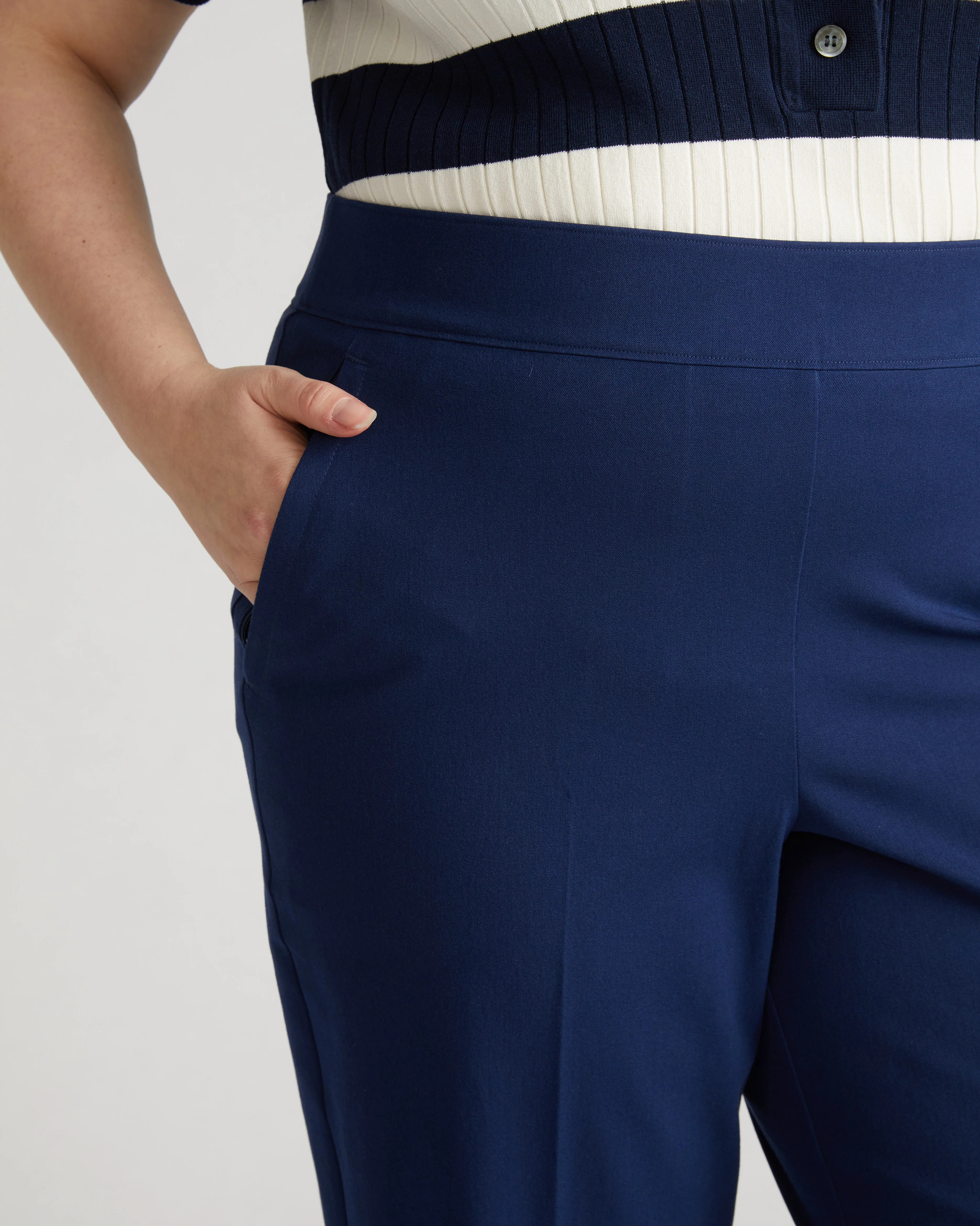 Magic Cotton Straight Leg Pants - Brilliant Navy - Image 2