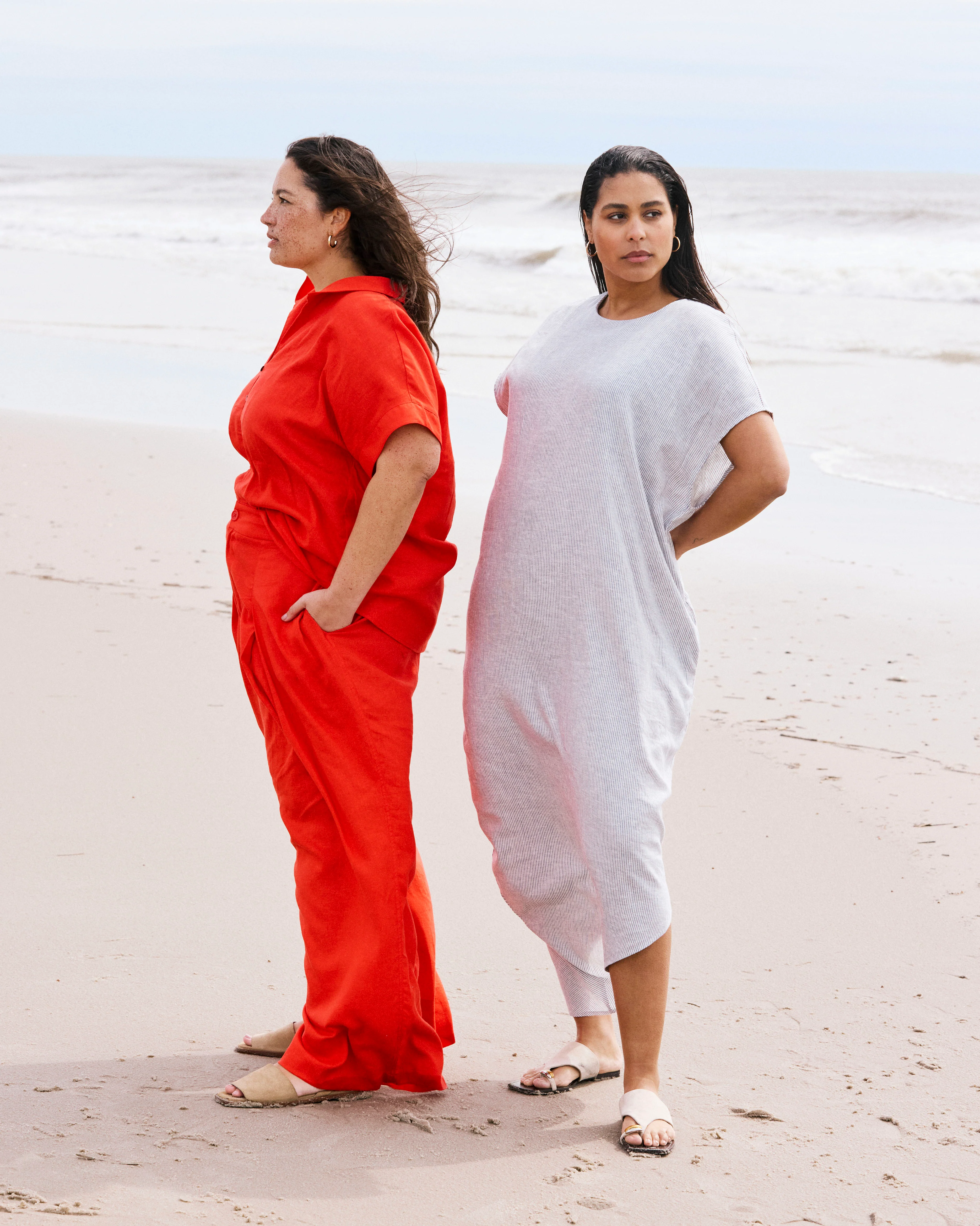 Marley Wide Leg Linen Blend Pants - Shoreline Sunset - Image 4