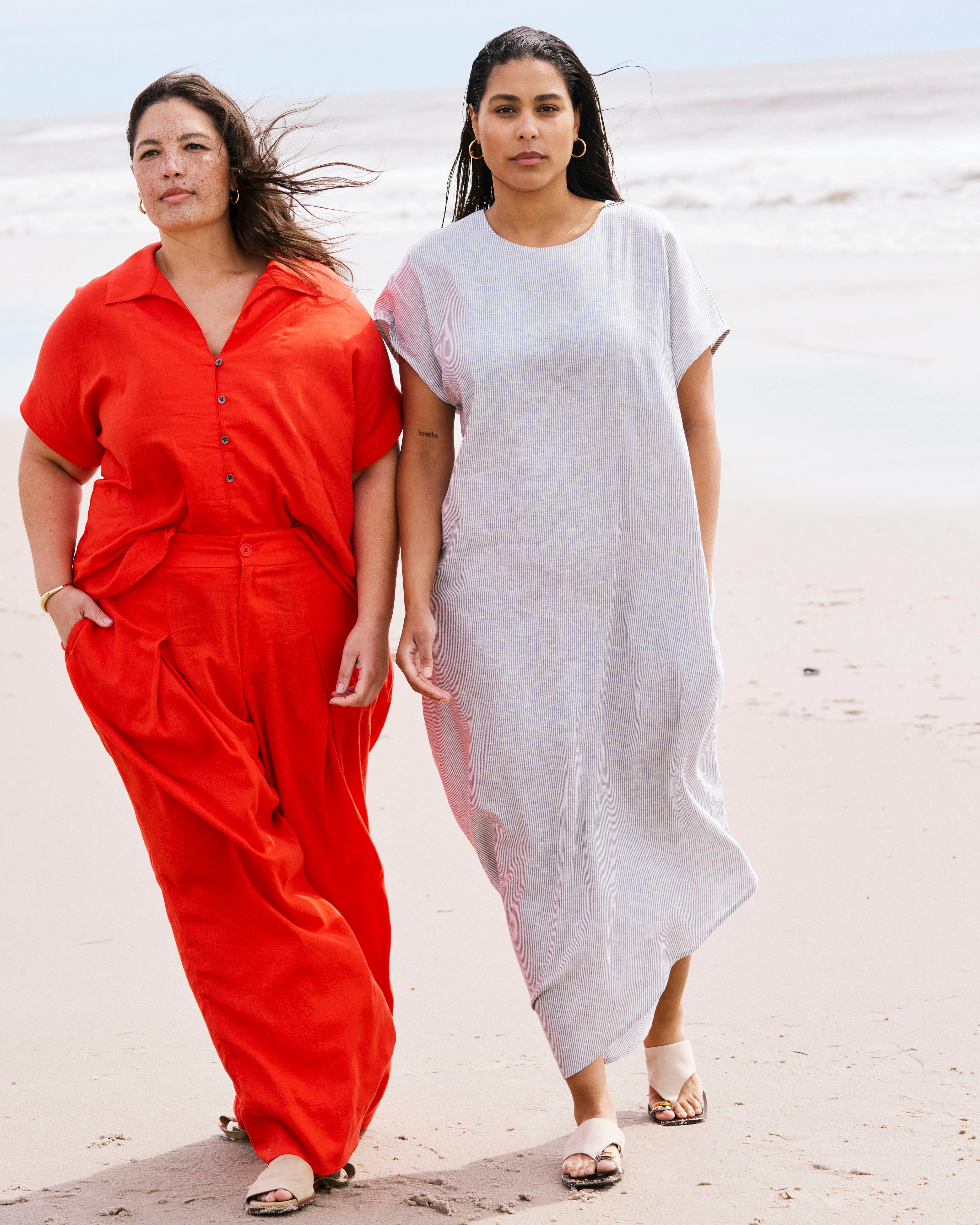 Marley Wide Leg Linen Blend Pants - Shoreline Sunset - Image 9