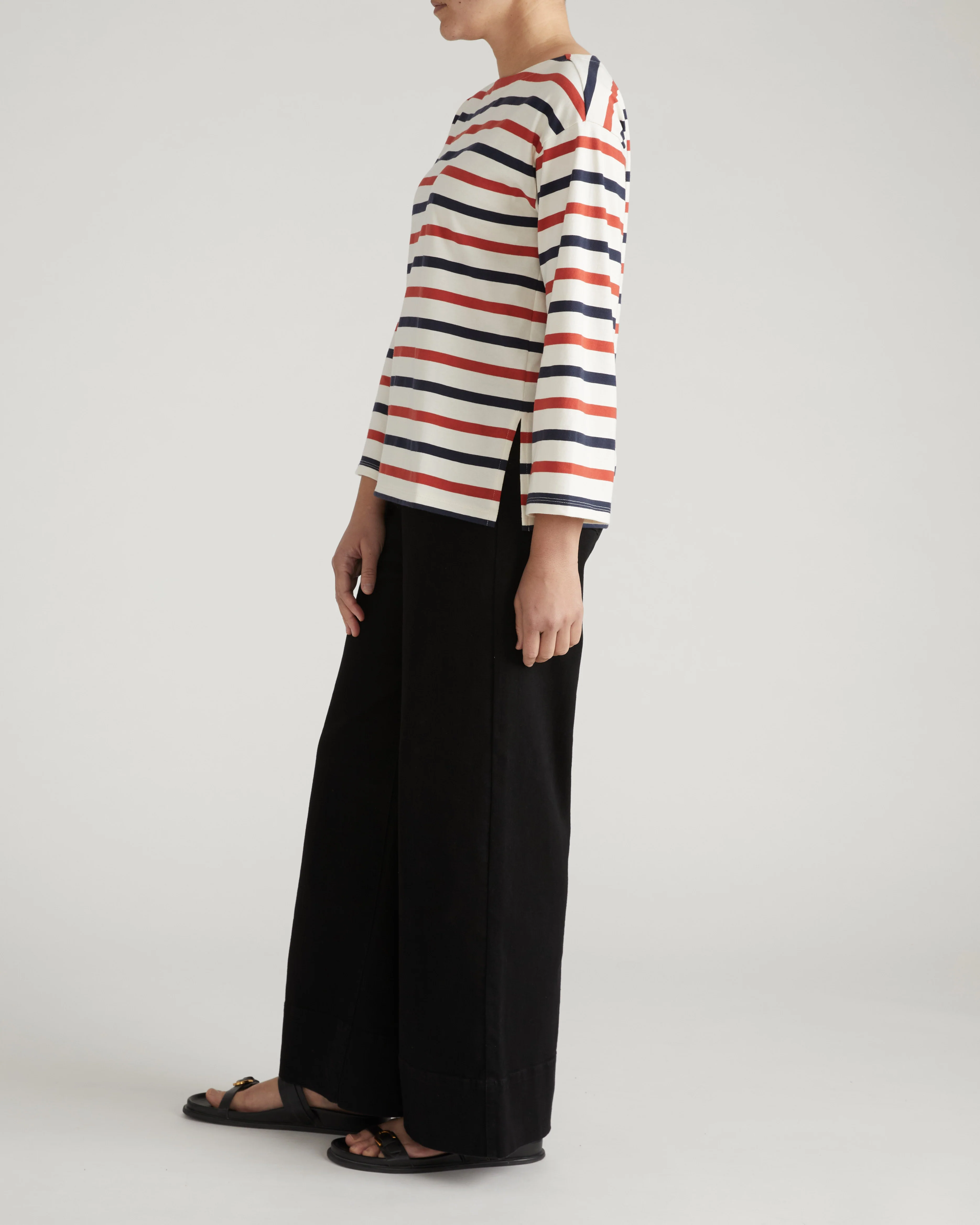 Montauk Breton Stripe Bell Sleeve Top - Red/White/Blue Stripe - Image 6