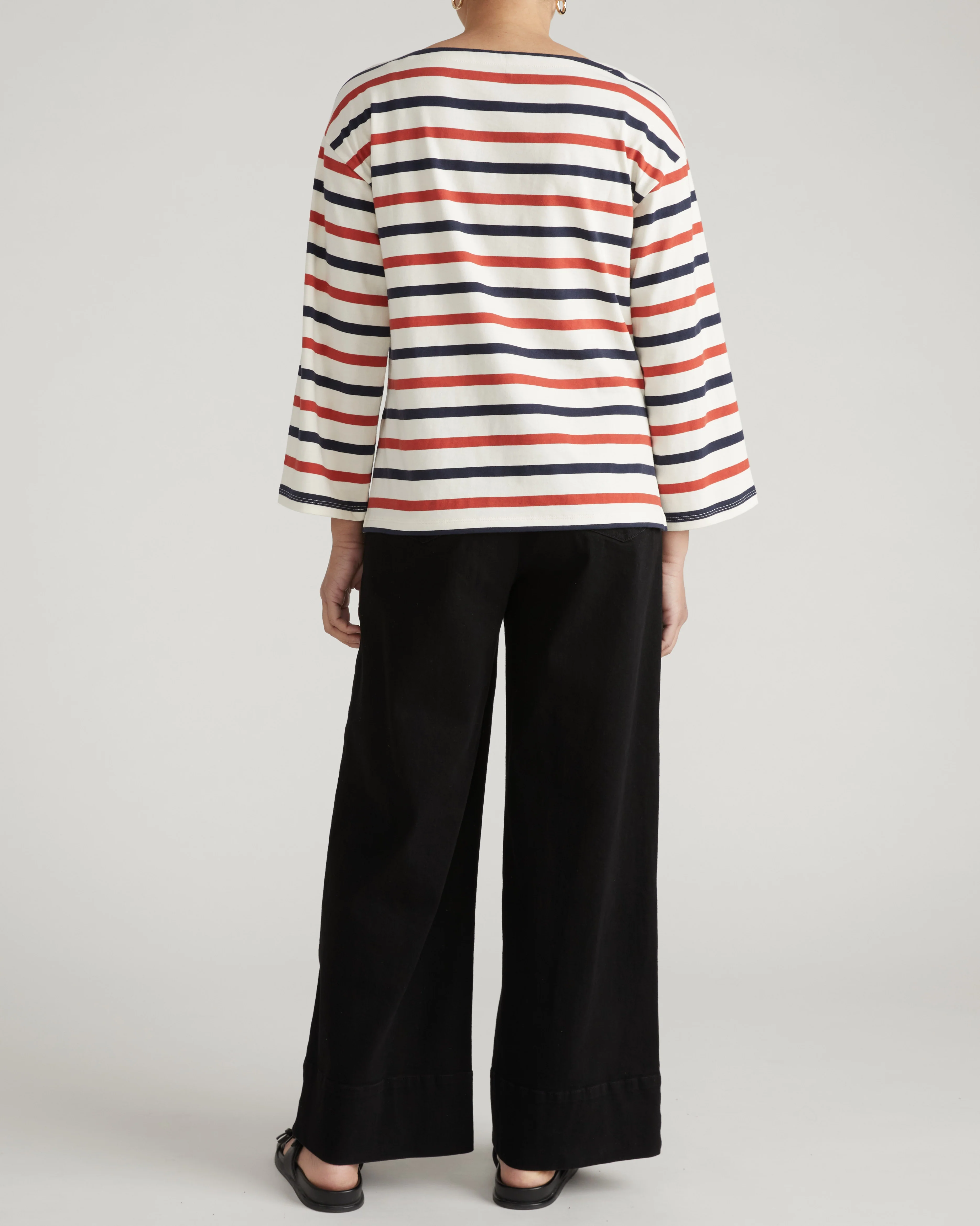 Montauk Breton Stripe Bell Sleeve Top - Red/White/Blue Stripe - Image 7