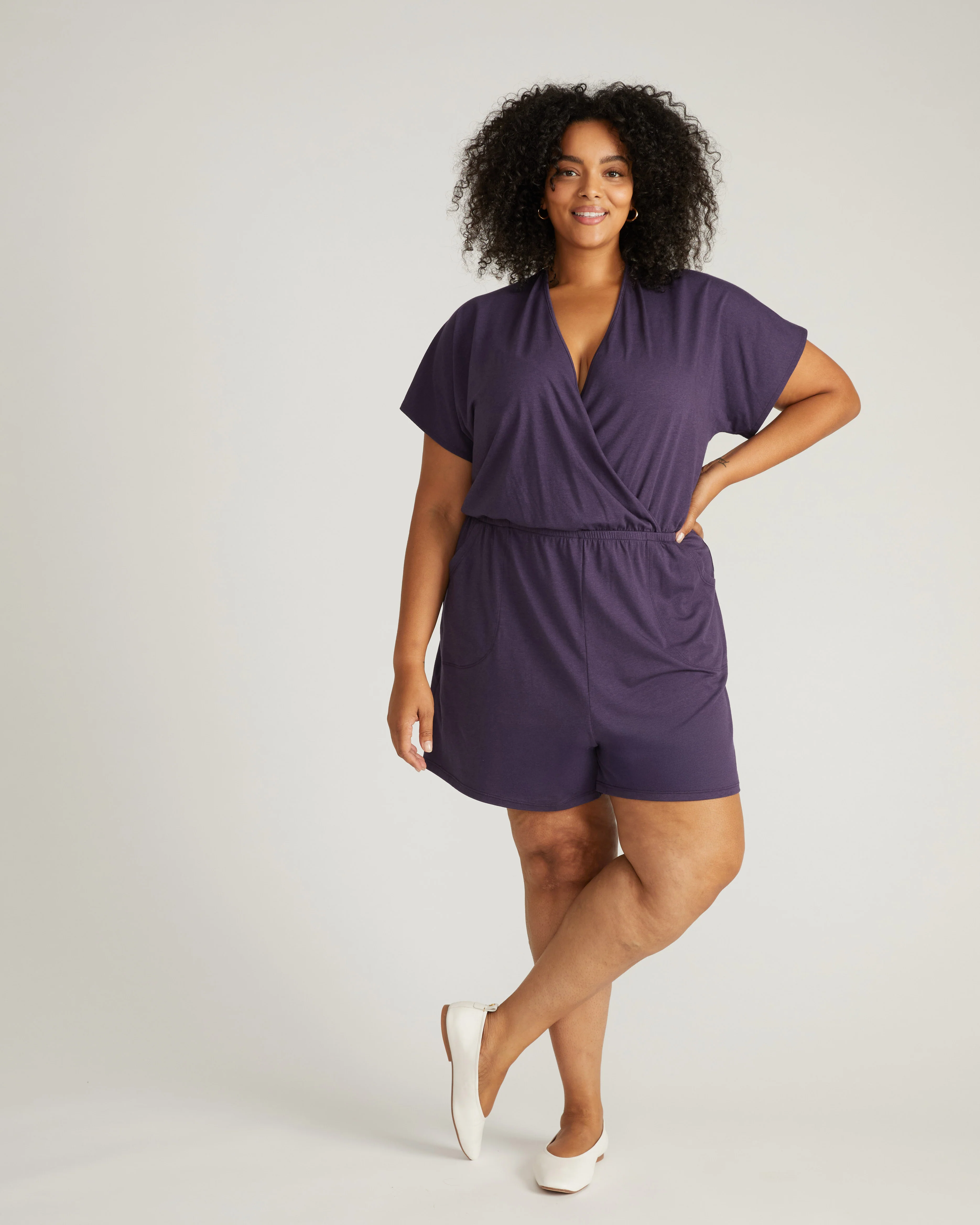 Nora Cross Front Romper - Anthracite