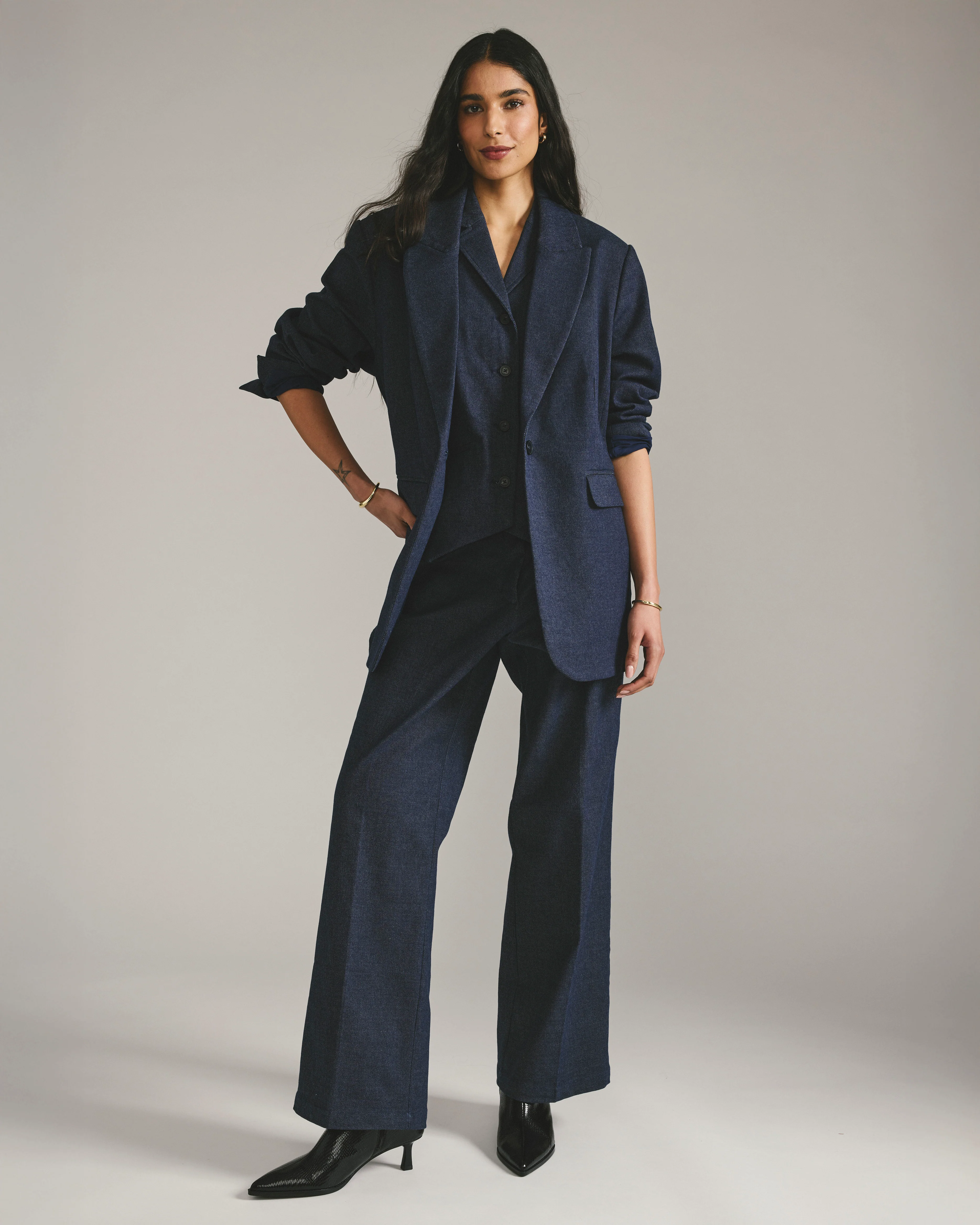 Nova Denim Look Pants - Dark Indigo