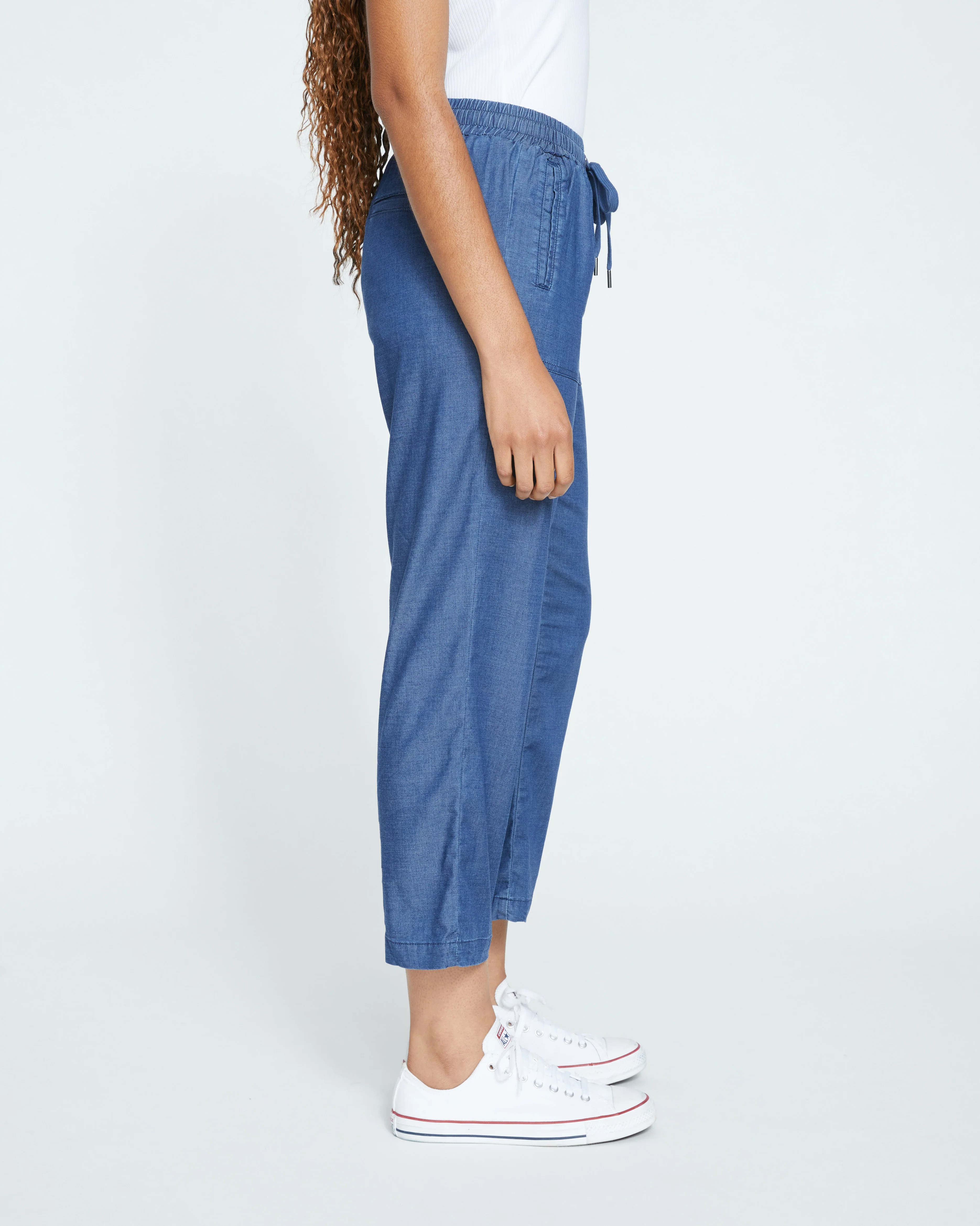 Perfect Tencel Chambray Off-Duty Pants - Midnight Blue - Image 3