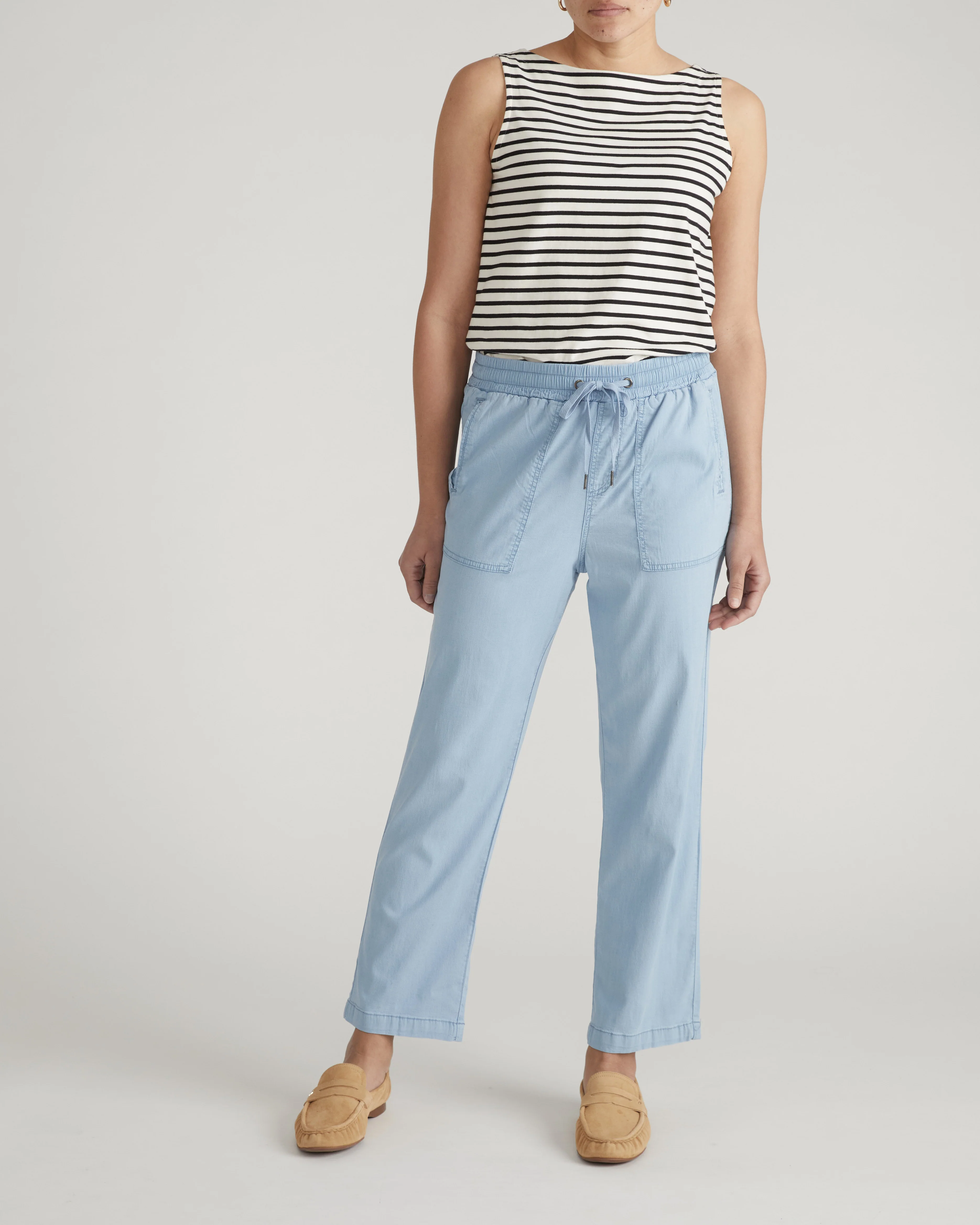 Perfect Tencel Chambray Off-Duty Pants - Morning Blue - Image 3