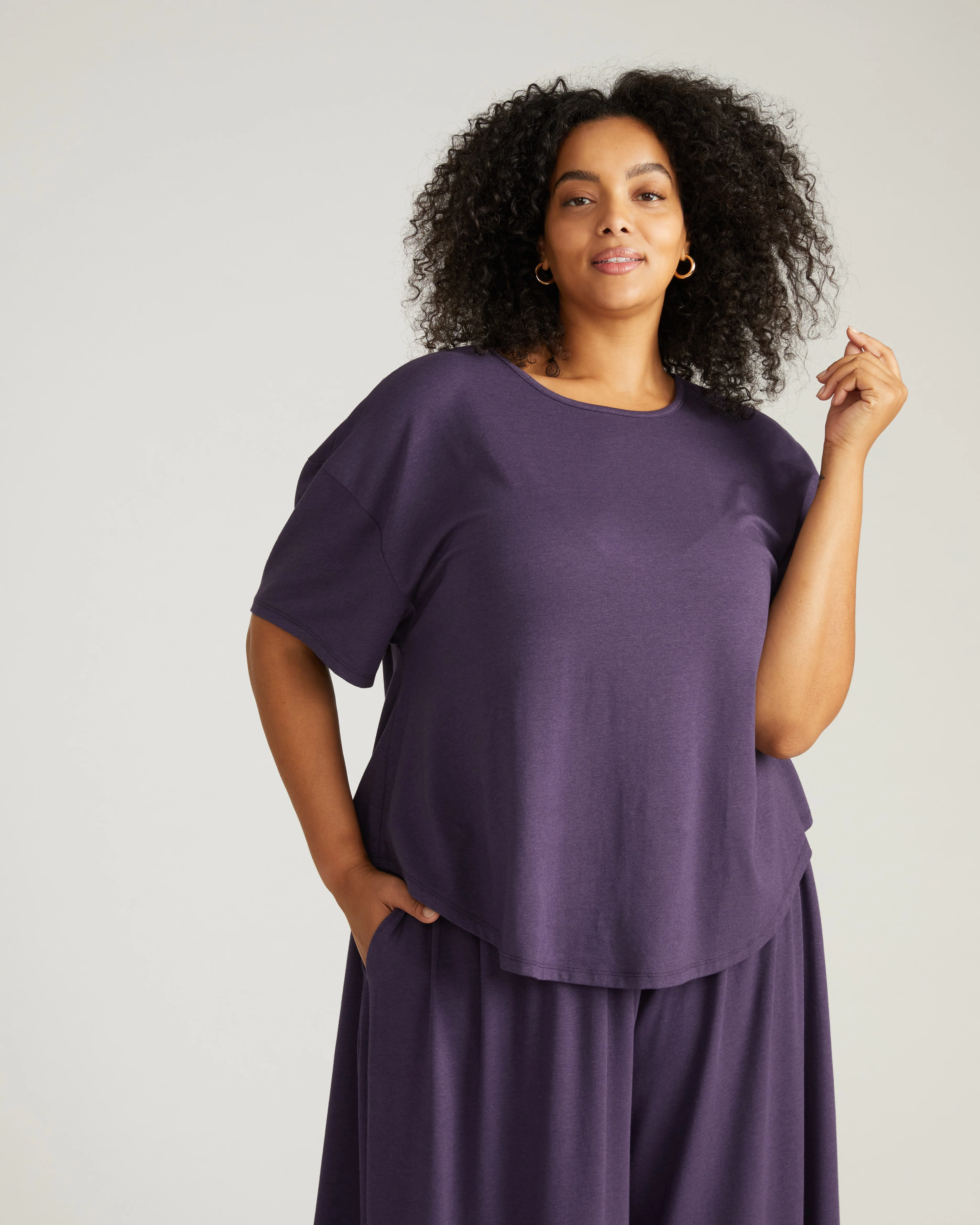 Pina Short Sleeve Lounge Tee - Anthracite