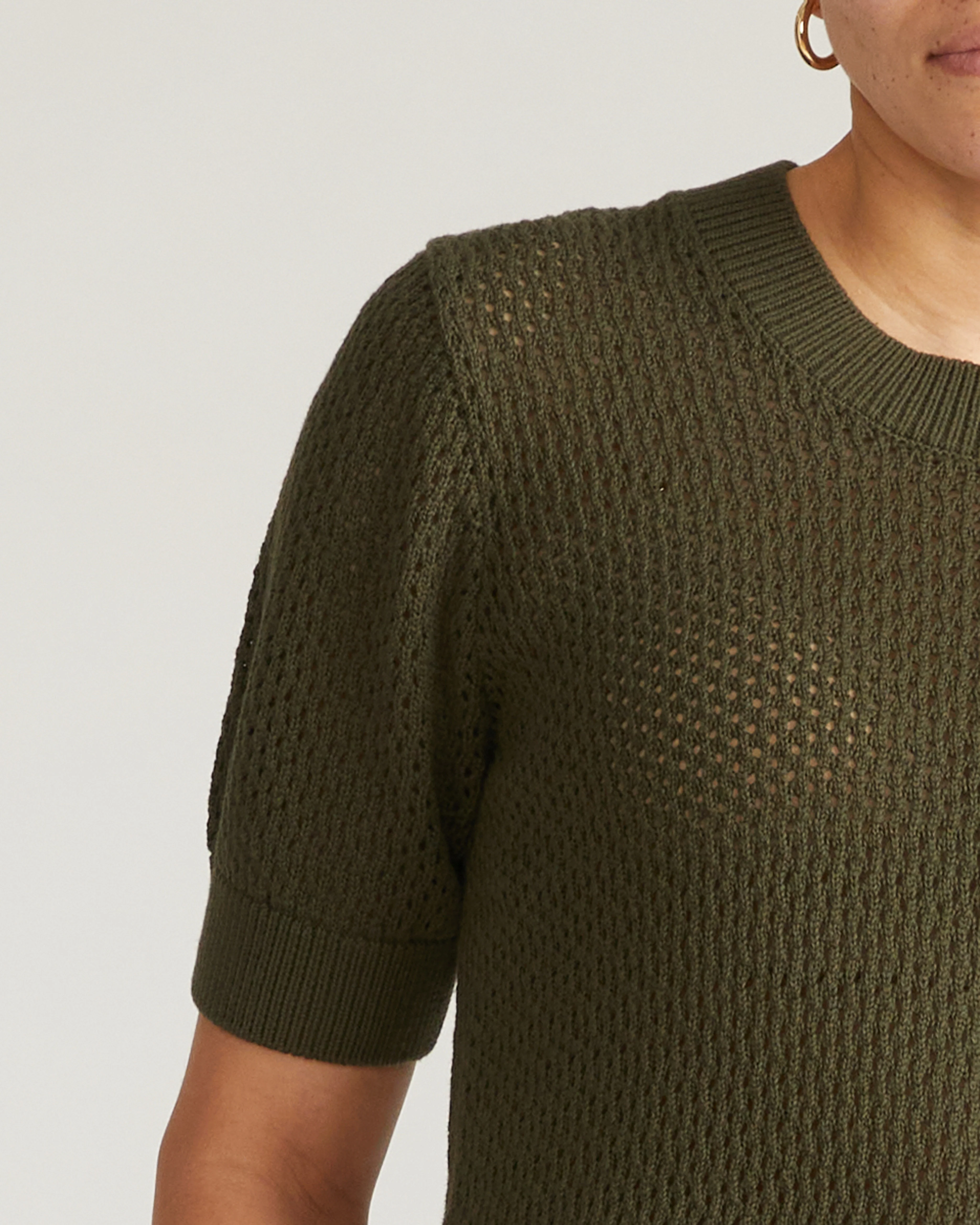 Positano Pointelle Mock Neck Sweater - Camo - Image 11