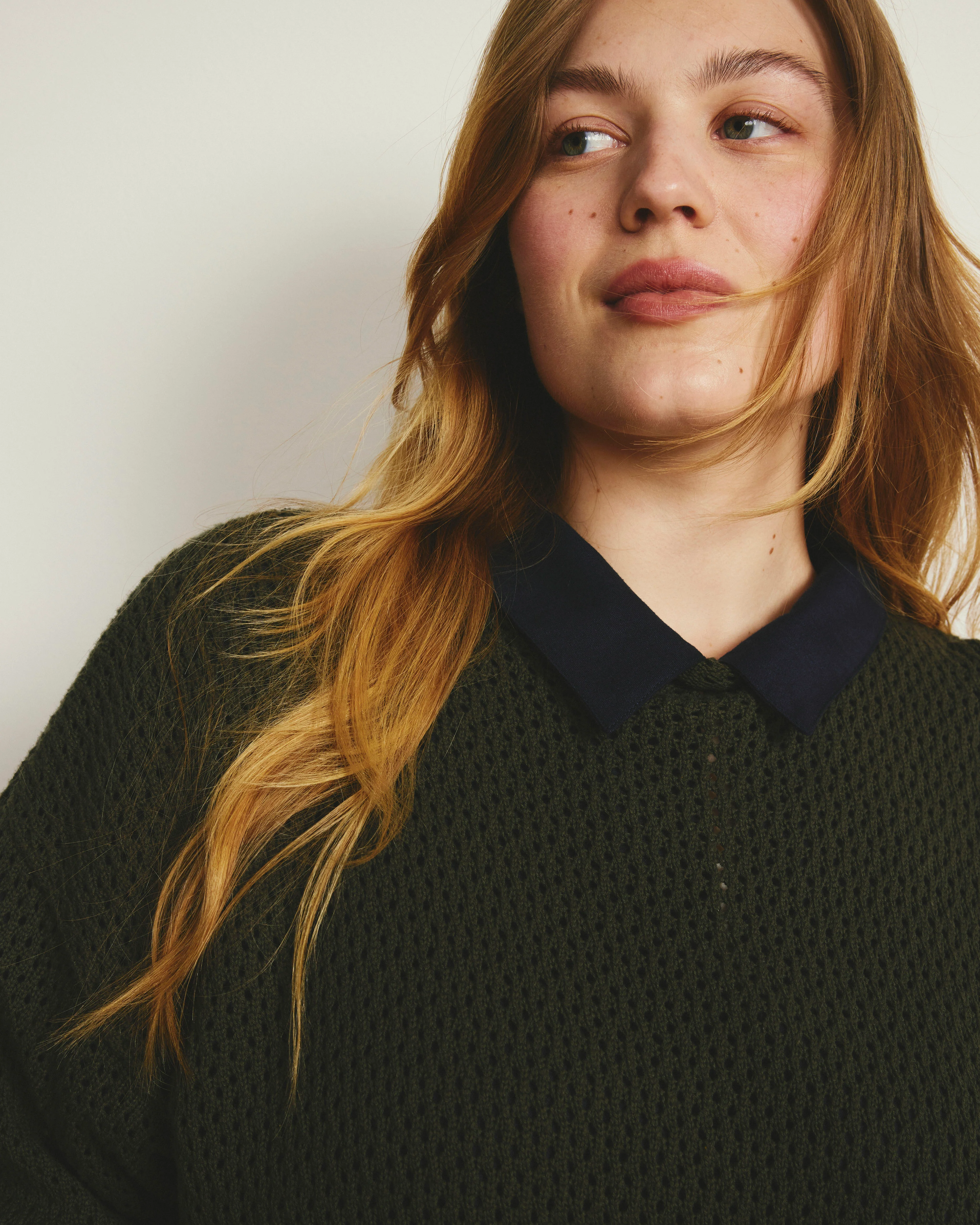 Positano Pointelle Mock Neck Sweater - Camo - Image 5