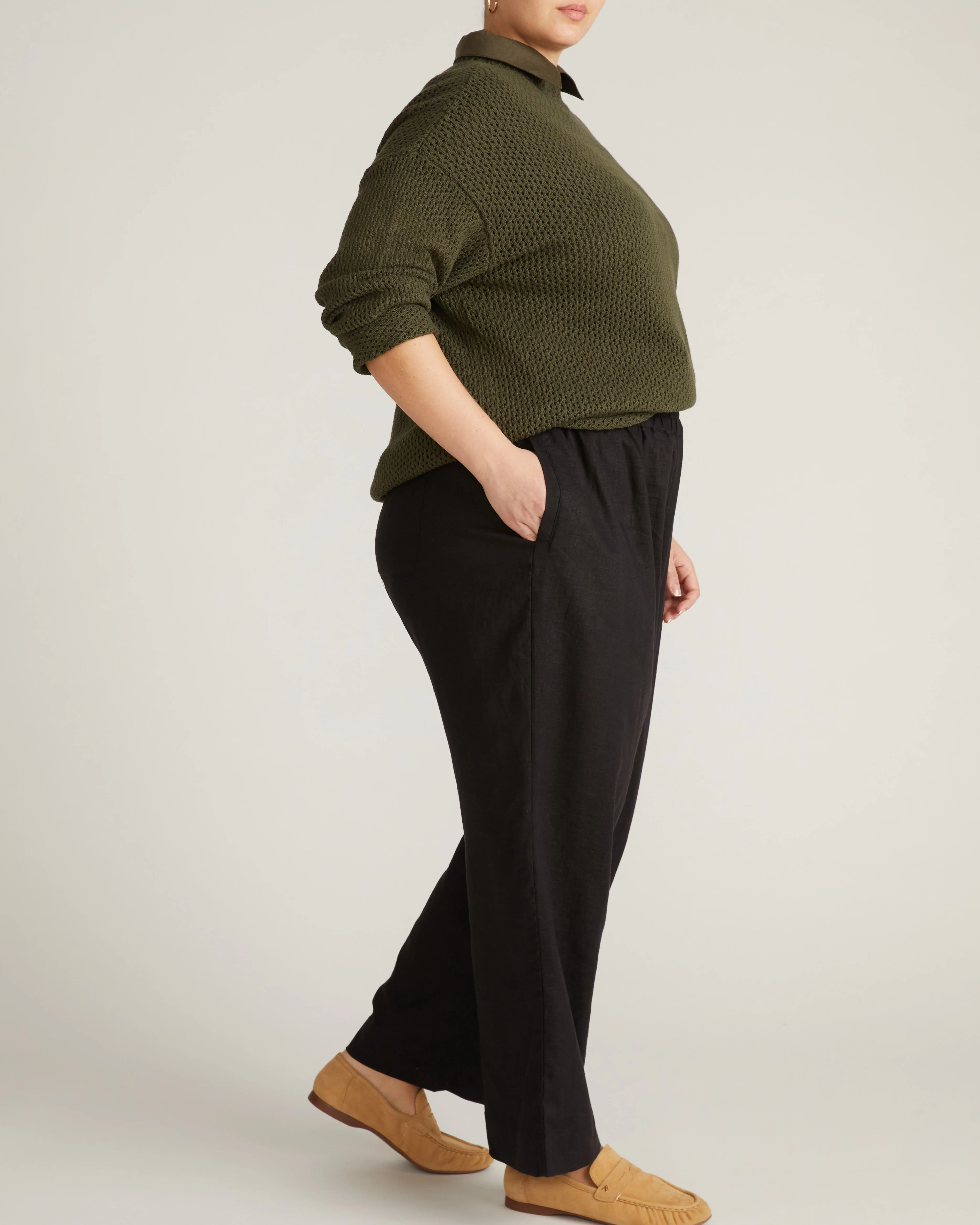 Positano Pointelle Mock Neck Sweater - Camo - Image 9
