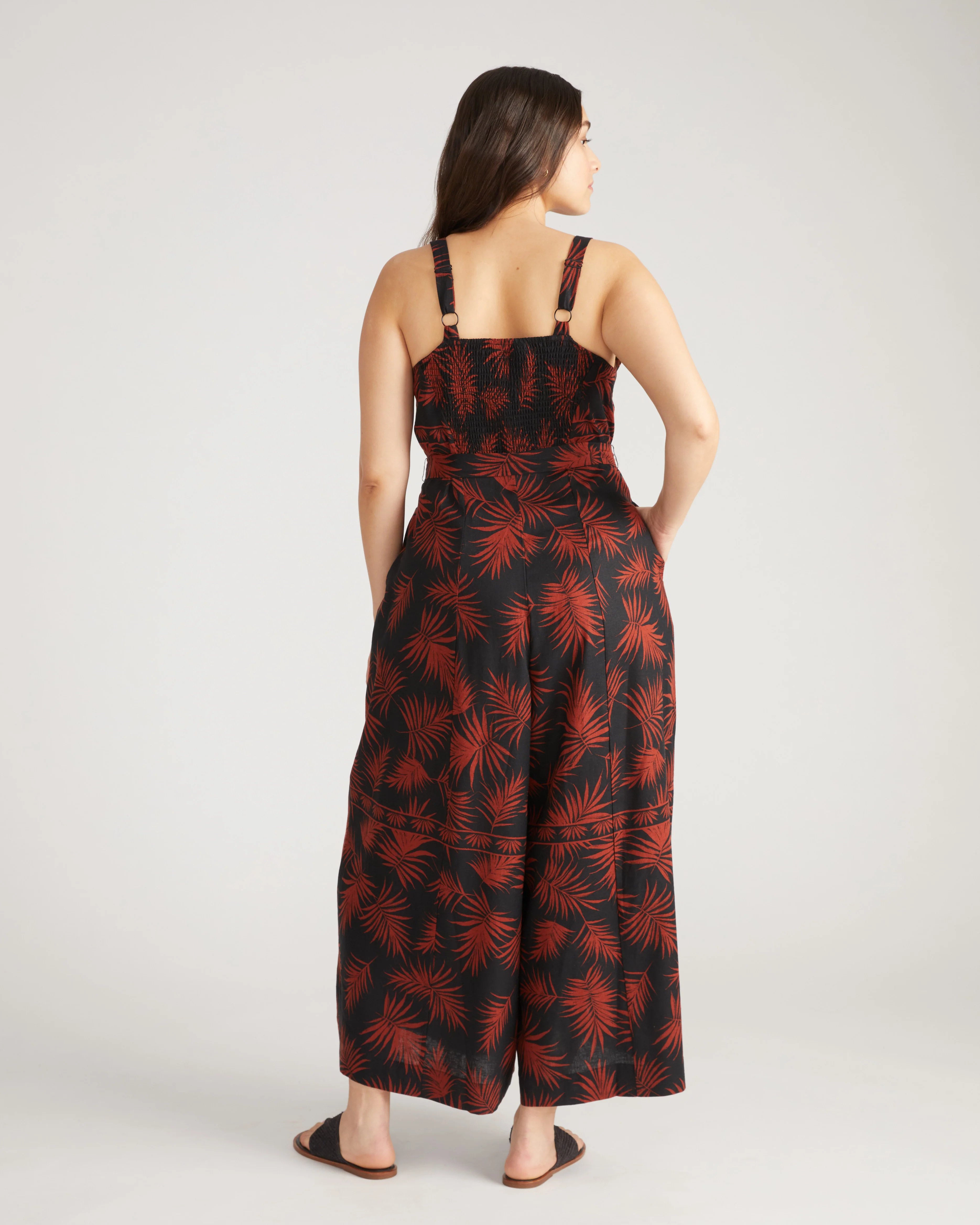 Promenade Linen Blend Jumpsuit - Bohem Print - Image 4